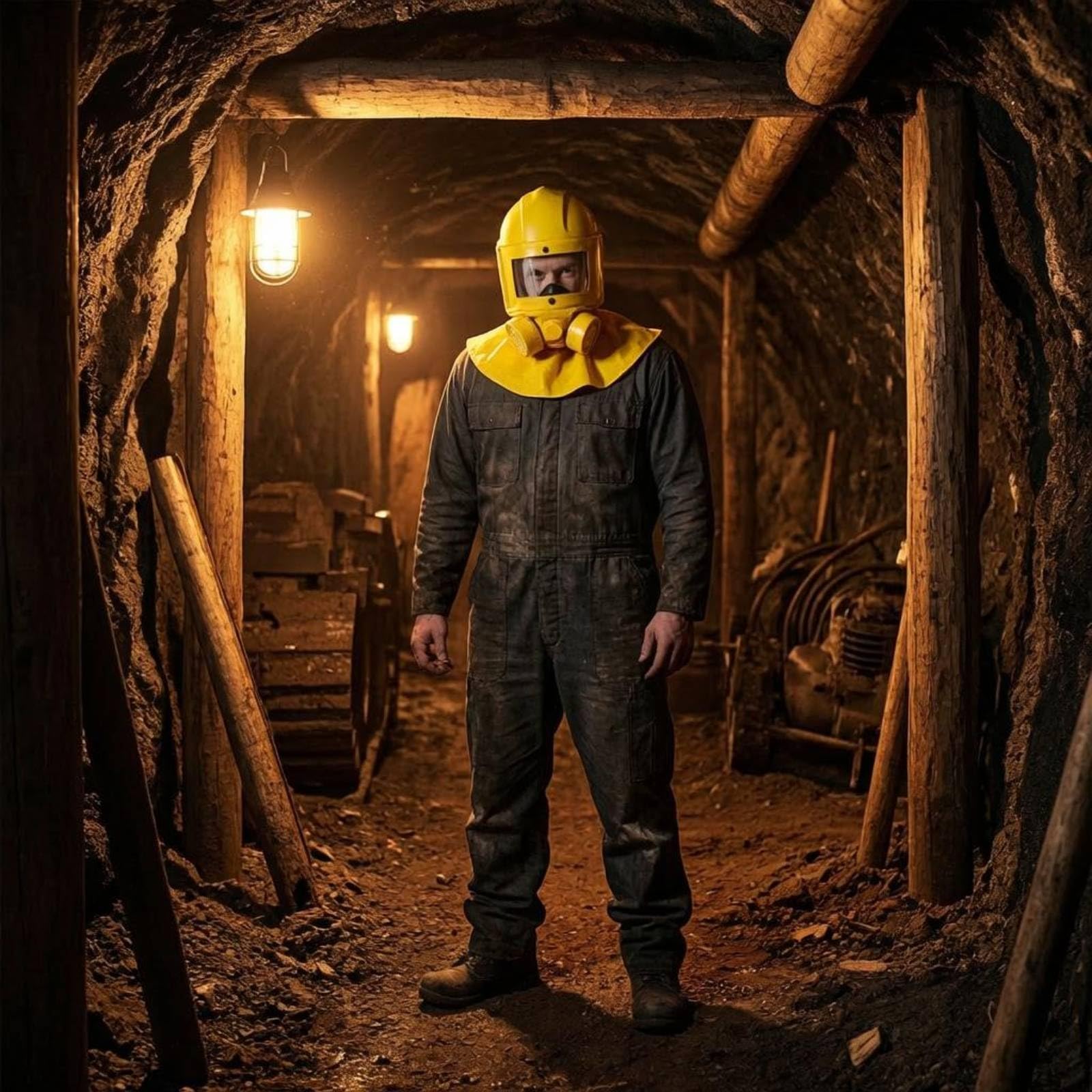 Colcolo Full Face Atemschutzmaske Vollmaske Arbeitshelm Schutzhaube mit Beschlagfreiem Fenster Und Sicherem Sitz aus Polypropylen für Baustelleneinsatz