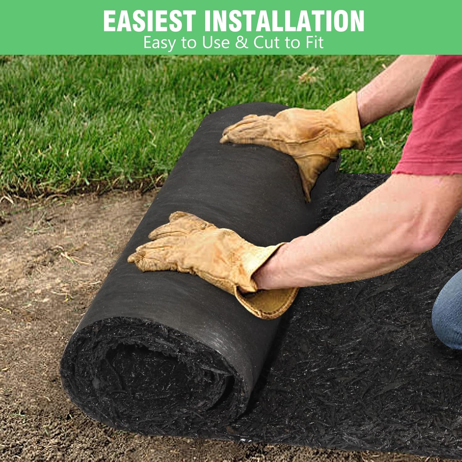 Buy Harmiden Recycled Rubber Mulch Roll Permanent Mulch Pathway Black