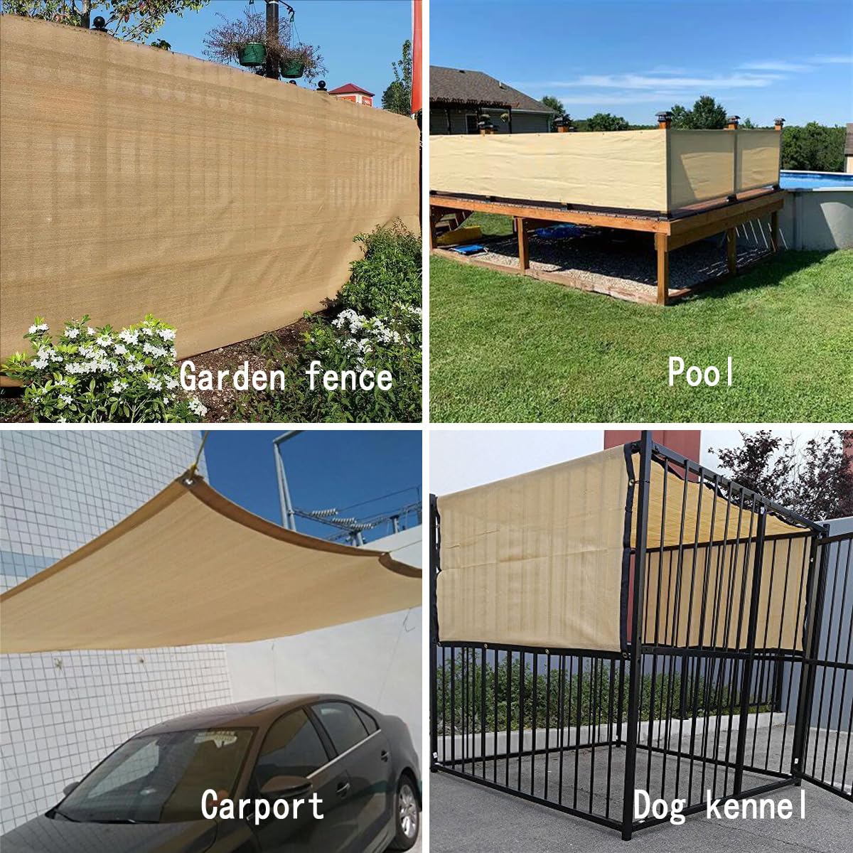 Malla de Sombreo 90% con Ojales, 3,6x6 m, Tejido HDPE 200 g/m², Malla de Ocultación Transpirable y Resistente a los UV, Red de Sombra para Jardín, Terraza, Pérgola y Porche, Beige