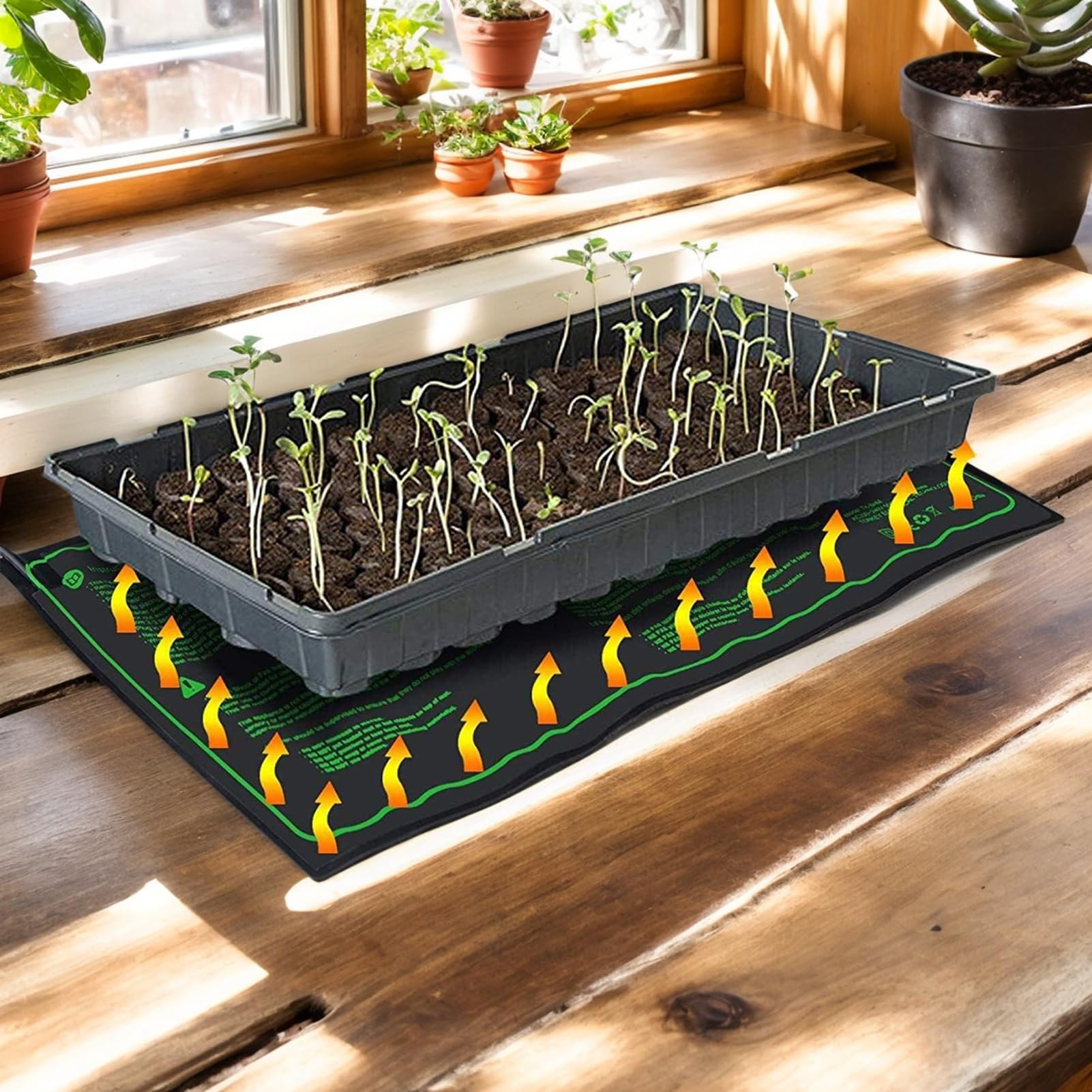 Heizmatte Für Aussaat,Keimlings Wärmematte 50 x 25 cm - Wiederverwendbare Temperaturregulierbare Unterlage Für Innen- & Außenbereich Garten Blumenanzucht