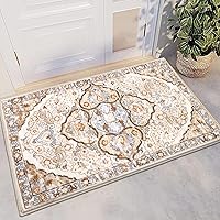 Vista 43 de HEBE - Alfombra de pasillo de 2 x 8 pies, lavable, vintage, envejecida, antideslizante, alfombra de lavandería, alfombra bohemia para pasillos