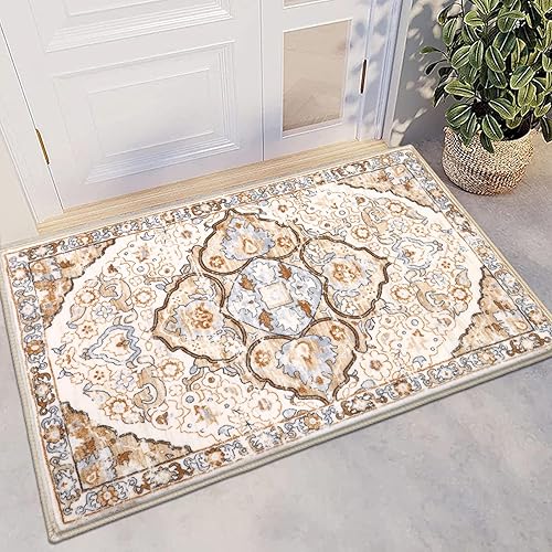 Miniatura 43 de HEBE - Alfombra de pasillo de 2 x 8 pies, lavable, vintage, envejecida, antideslizante, alfombra de lavandería, alfombra bohemia para pasillos