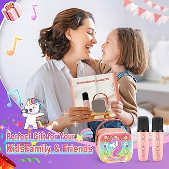 Kids Toys For 3-14 Year Old Girls Gifts Karaoke Microphone Machine For Kids Toddler Toys Age 4-12 Christmas Birthday Valentine Gifts For 5 6 7 8 9 10 | UK