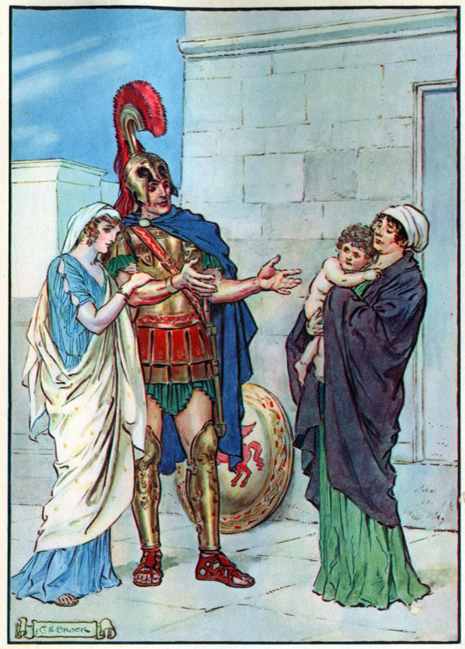 SERENDIPITP Vintage Picture Print on Canvas Wall Art Poster Hector and Andromache by Charles Edmund Brock Artwork Print Poster for Wall Decor 60x90cm