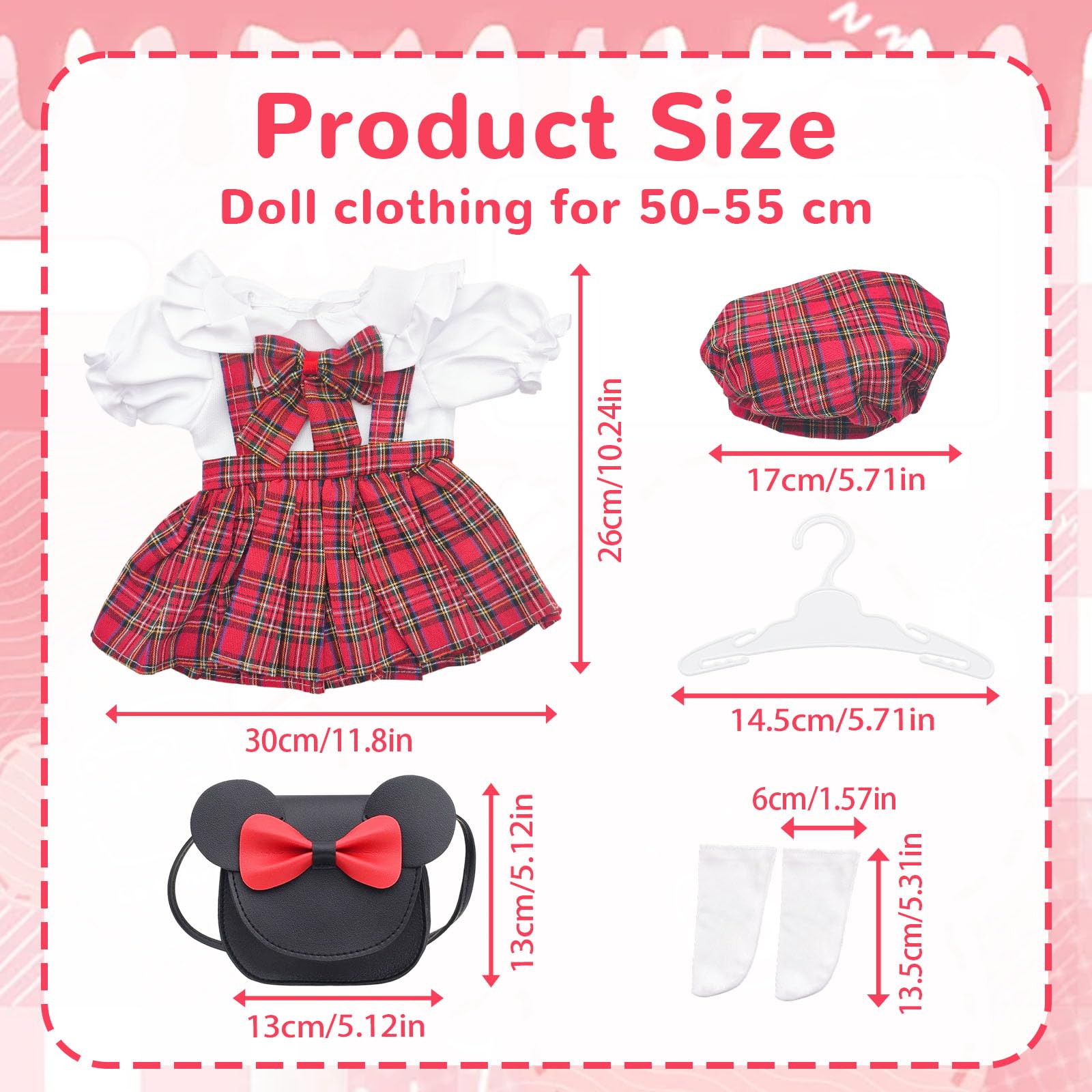 WanderGo Baby Doll Clothes for 20-22 inch Dolls - Image 2