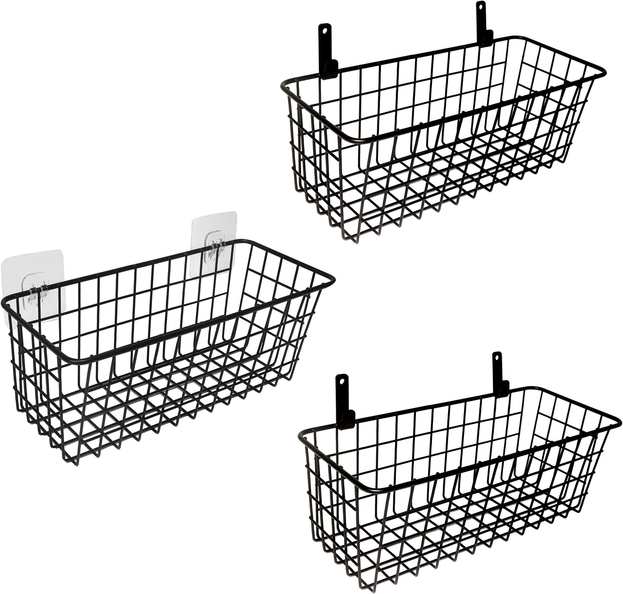Deertaip Adhesive Basket Wall Wire Basket Over the