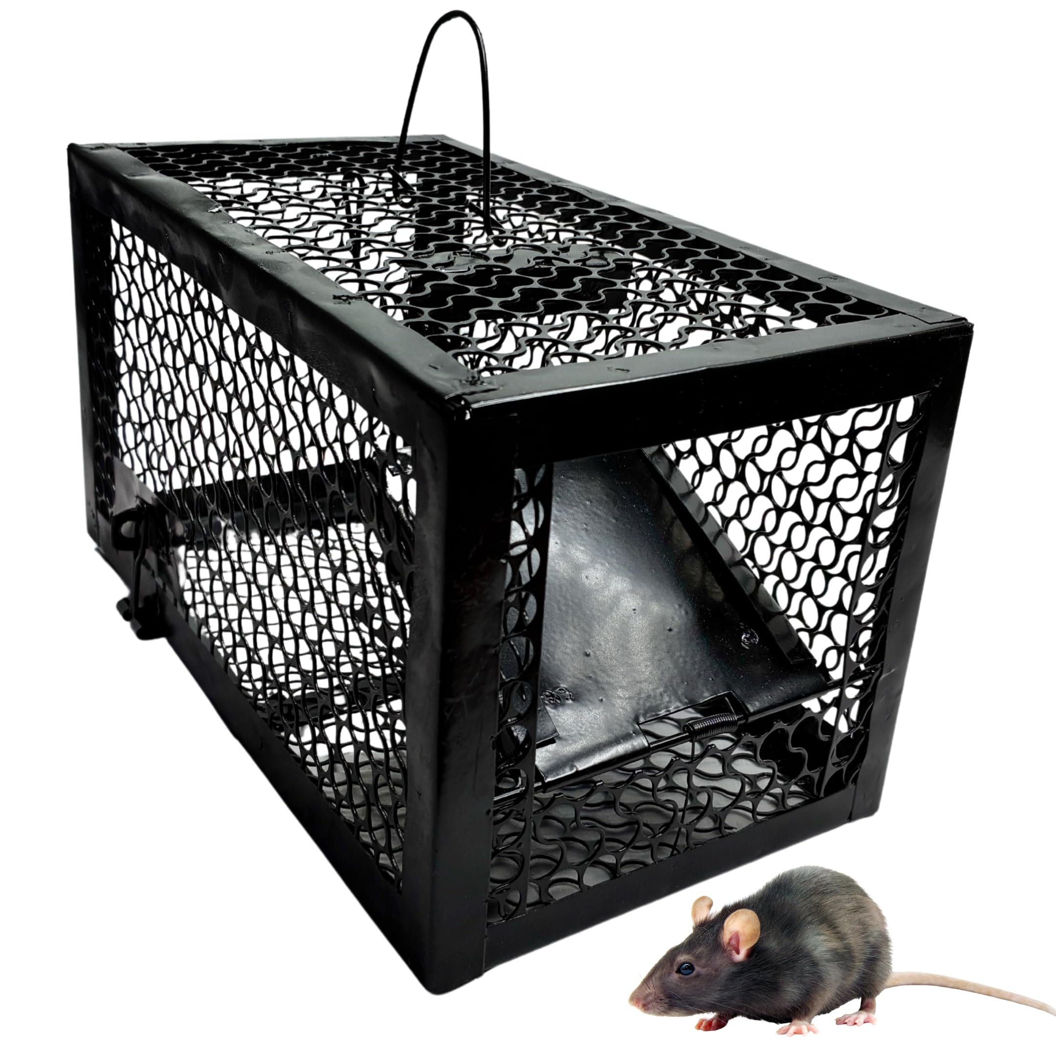 Desi Point Metal Rat Trap Cage for Rats | Chuha Pinjara | Fabricated Iron Rodent Catcher | Unbreakable Strong Mouse Trap for Garden, Home, Kitchen,Warehouse-image-40