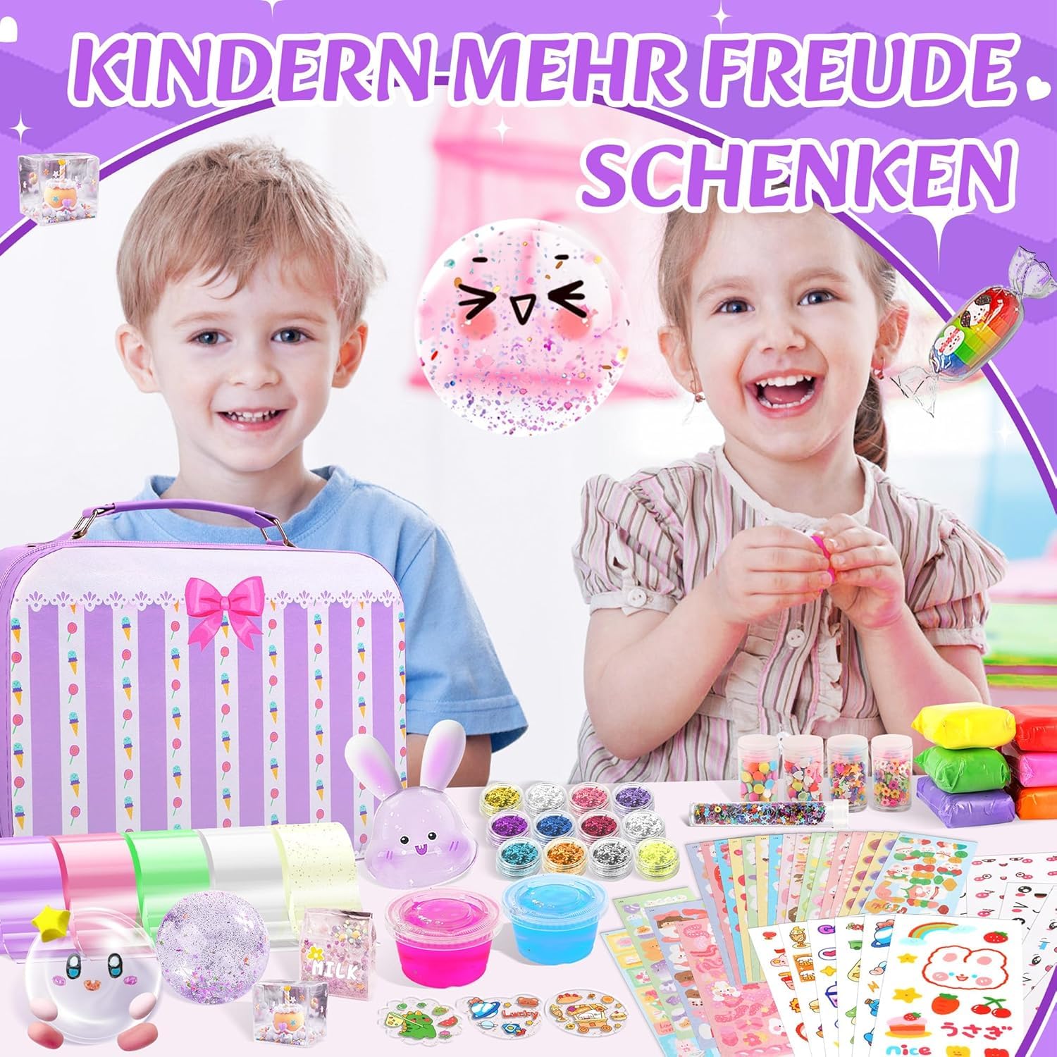 JONRRYIN 106 Piezas Cintas Nano Tape Bubble Kit, Juegos de Manualidades Cinta Nano-Tape para Niños, Cinta Multifuncional de Nanoburbujas con Perlas, Pegatinas y Accesorios