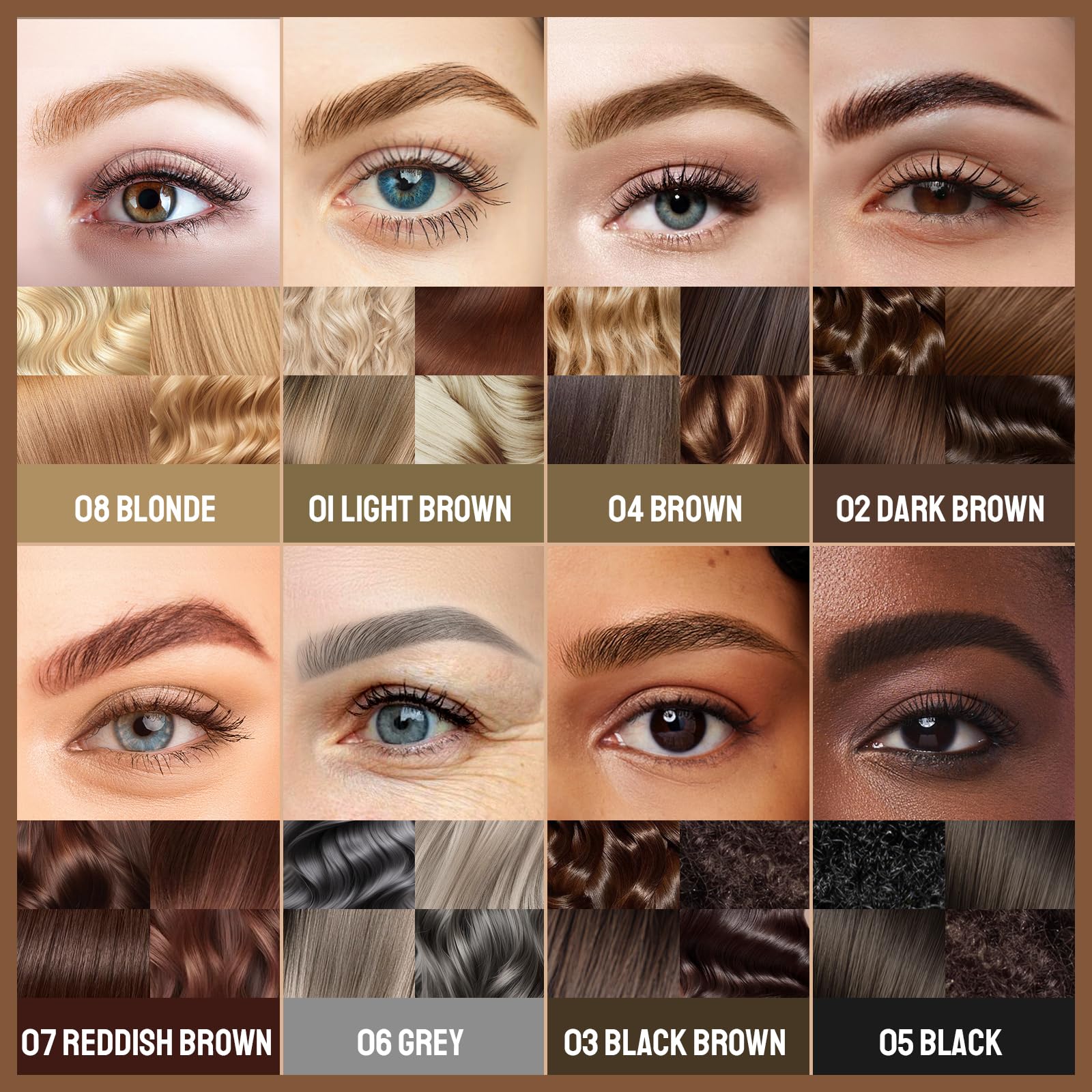 iMethod Kredka do brwi – kredka do brwi, 2 w 1, eyeliner z dwustronnym pędzelkiem do brwi Microblading 4D, do brwi podobnych do włosów, ze szczotką do brwi, kolor brązowy
