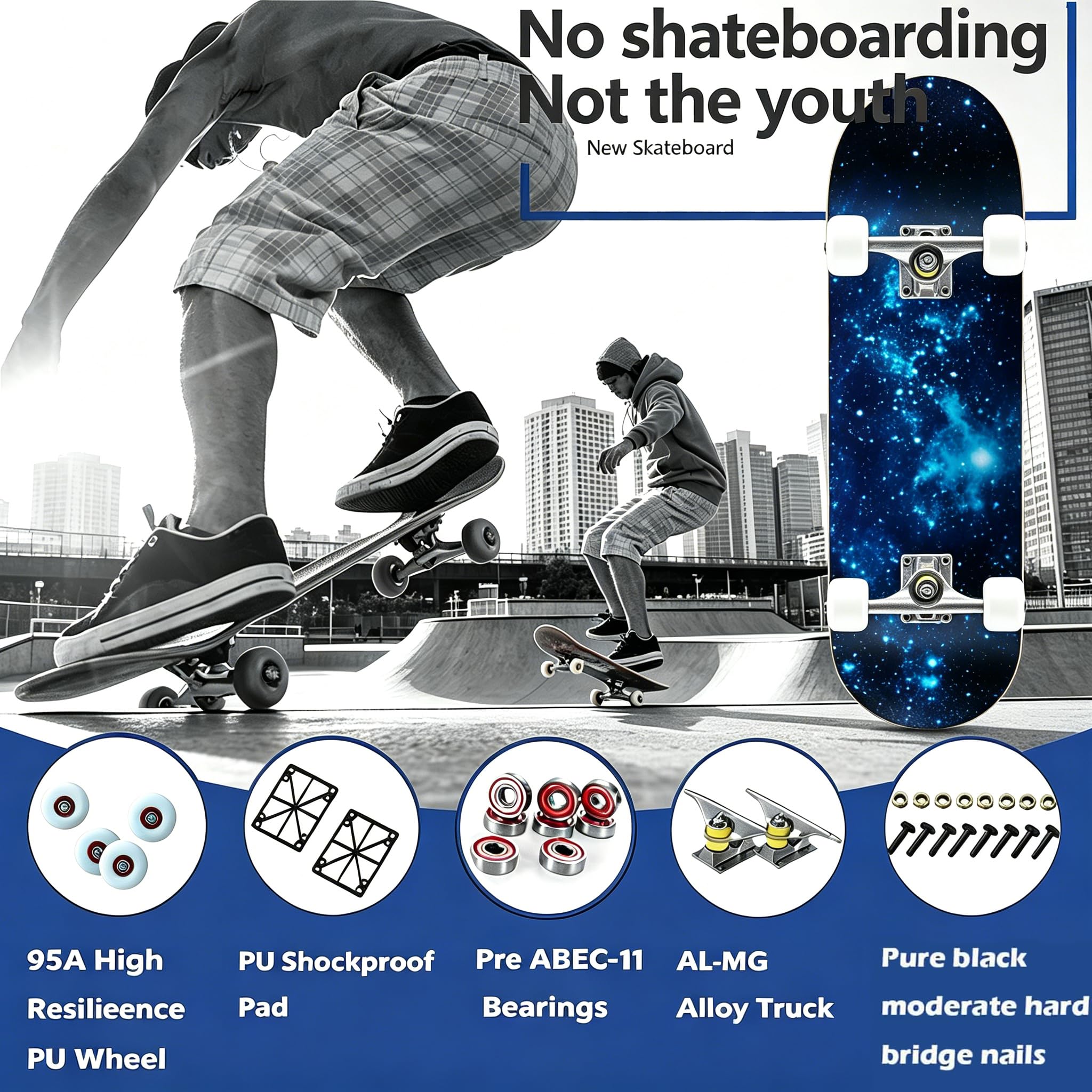 Longboard 31 pollici Drop-Through Freeride Skating Cruiser Straßen Skateboard con Light Up Wheels per ragazze principianti e bambini adulti come regalo