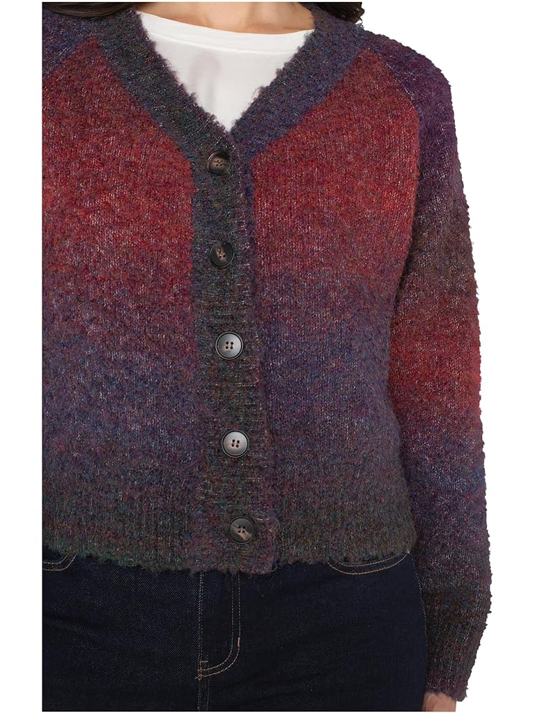 Multi Liverpool Los Angeles Long Sleeve Raglan Button Front Cardigan Sweater