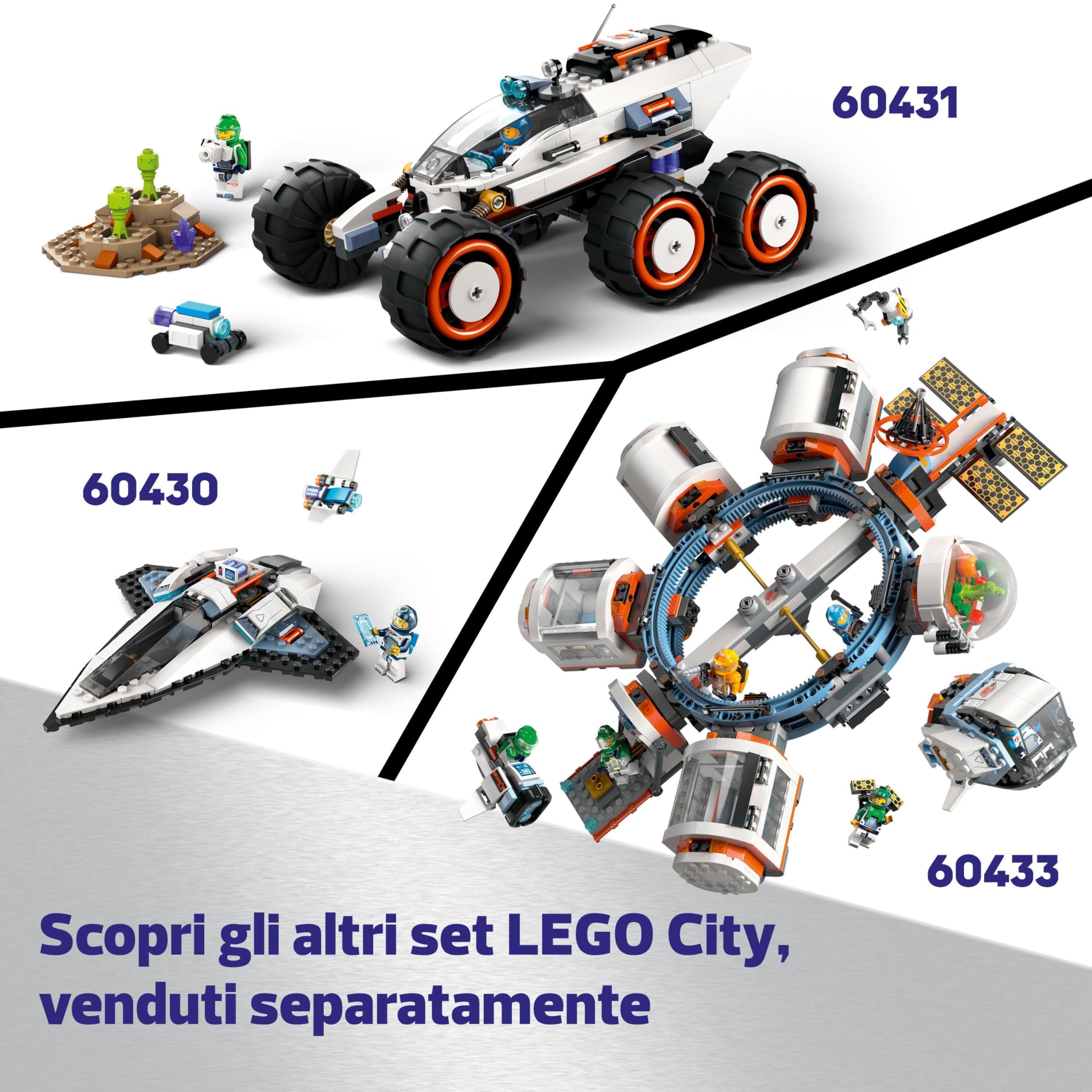 LEGO City Astronave Galattica Modulare con 4 Minifigure e Figura Aliena - Giocattoli Spaziali Costruibili, Giochi per Bambini e Bambine da 7 Anni in su, Idee Regalo di Compleanno e per le Feste 60446