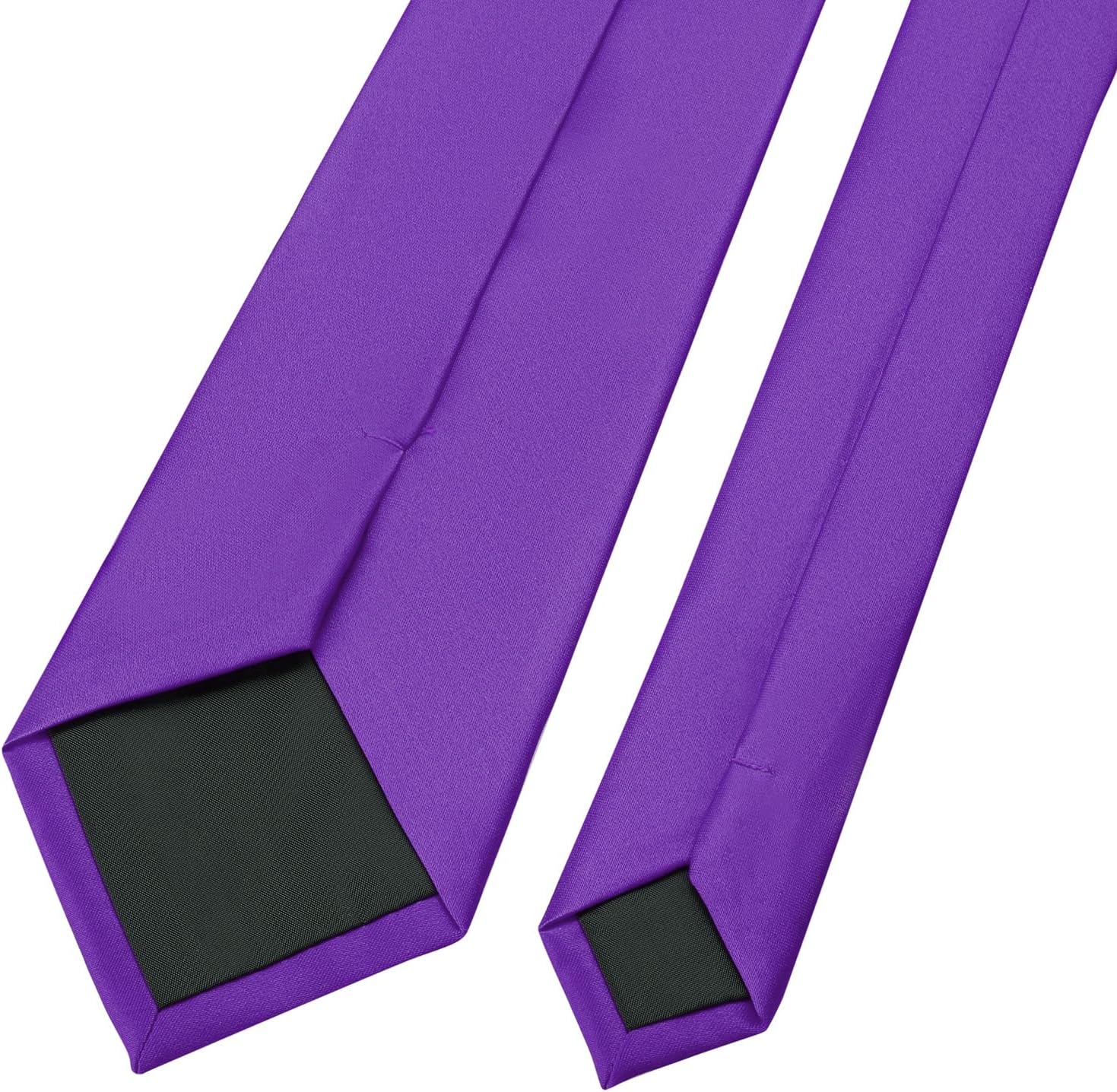 KOOELLE Men's Ties Solid Pure Color Plain Neckties Formal Black Ties For Men - Image 6