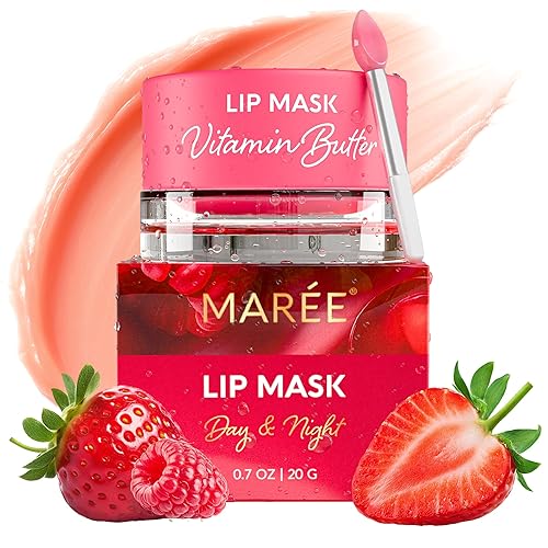 MAREE Mascarilla Labial Nocturna - Hidratante Labial para Labios Muy Secos - Bálsamo de Mantequilla Labial Hidratante con Ácido Hialurónico y