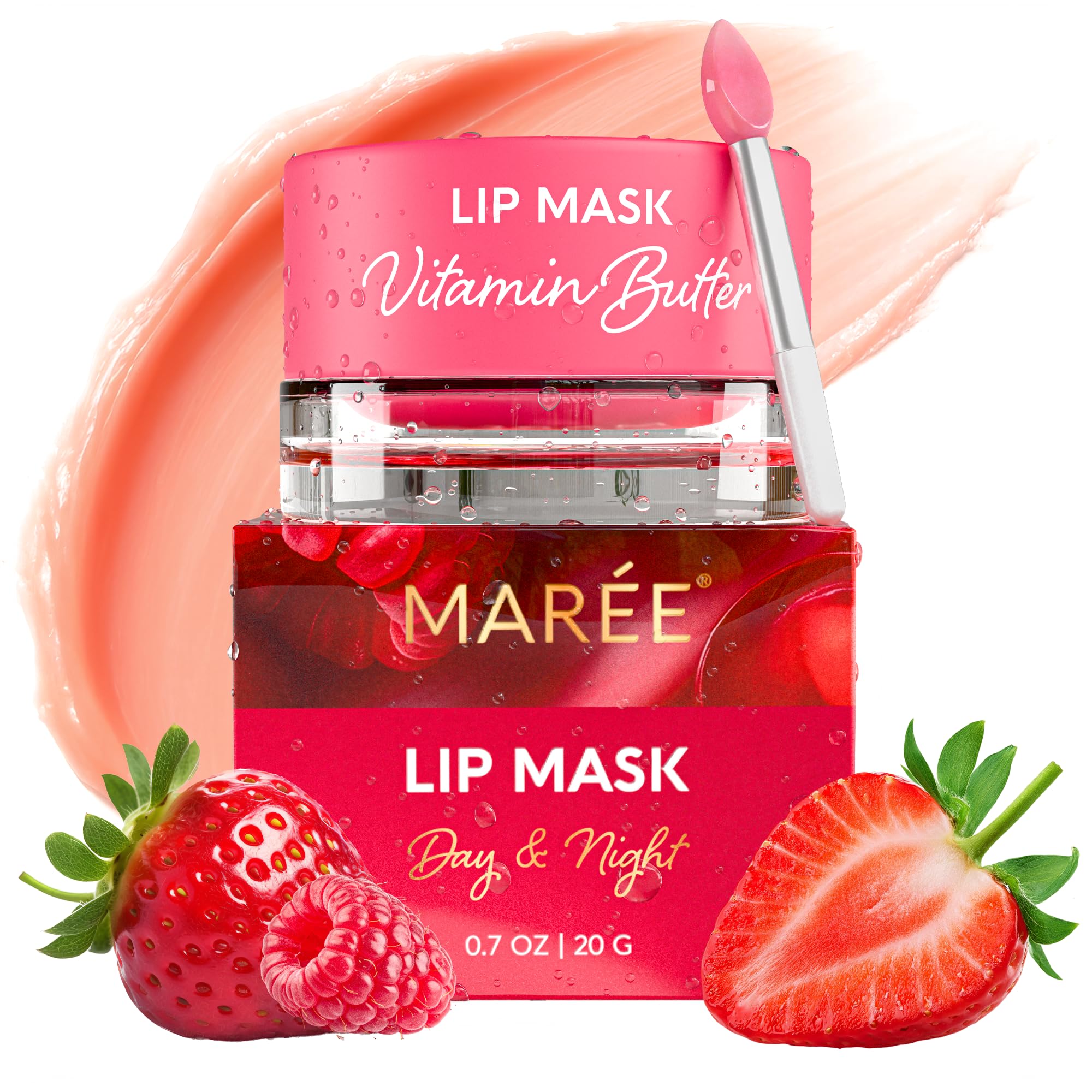 - MAREE Lip Mask Overnight - Lip Moisturizer For Very Dry Lips - Hydrating Lip Butter Balm with Hyaluronic Acid & Collagen - Overnight Lip Treatment - Lip Sleeping Mask Repair - Hidratante de Labios