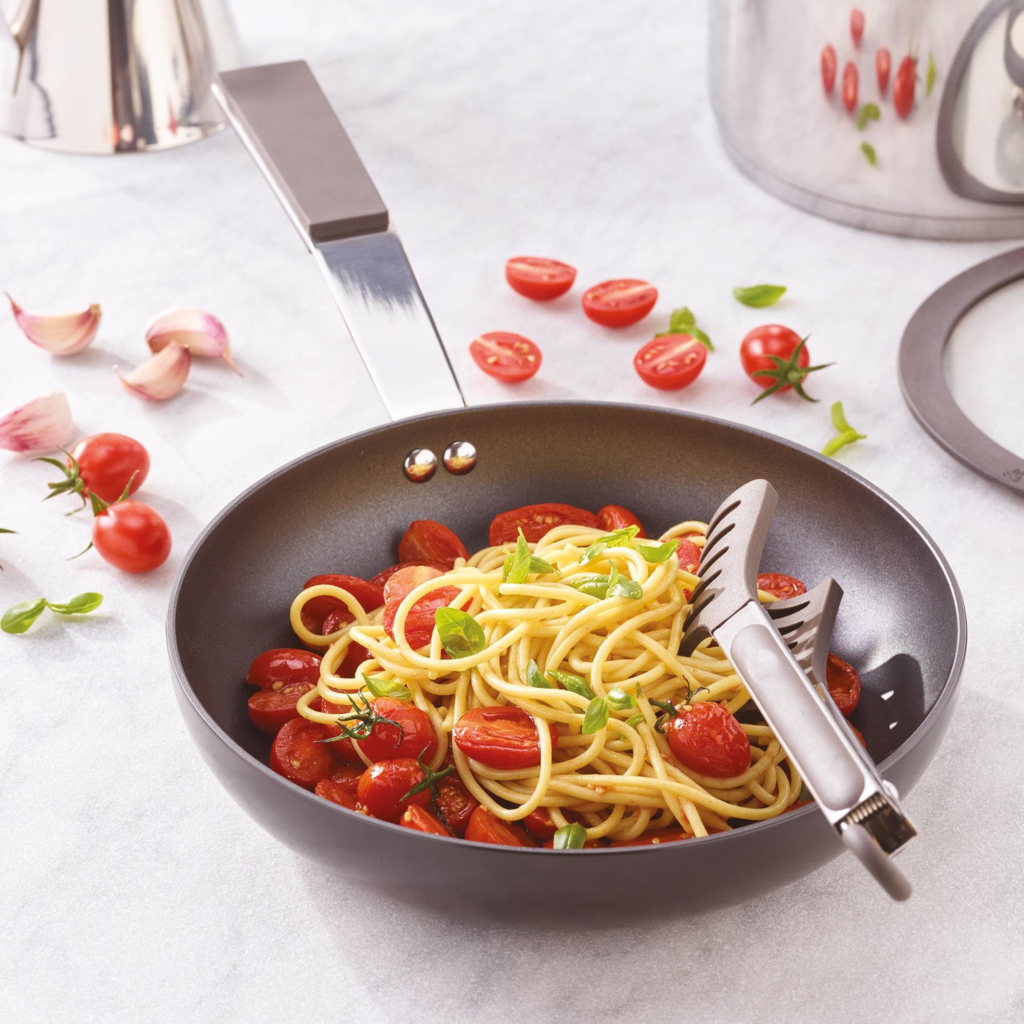Sambonet Pinza Molla per Spaghetti Acciaio Inox 18/10 Silicone 23 cm Nero