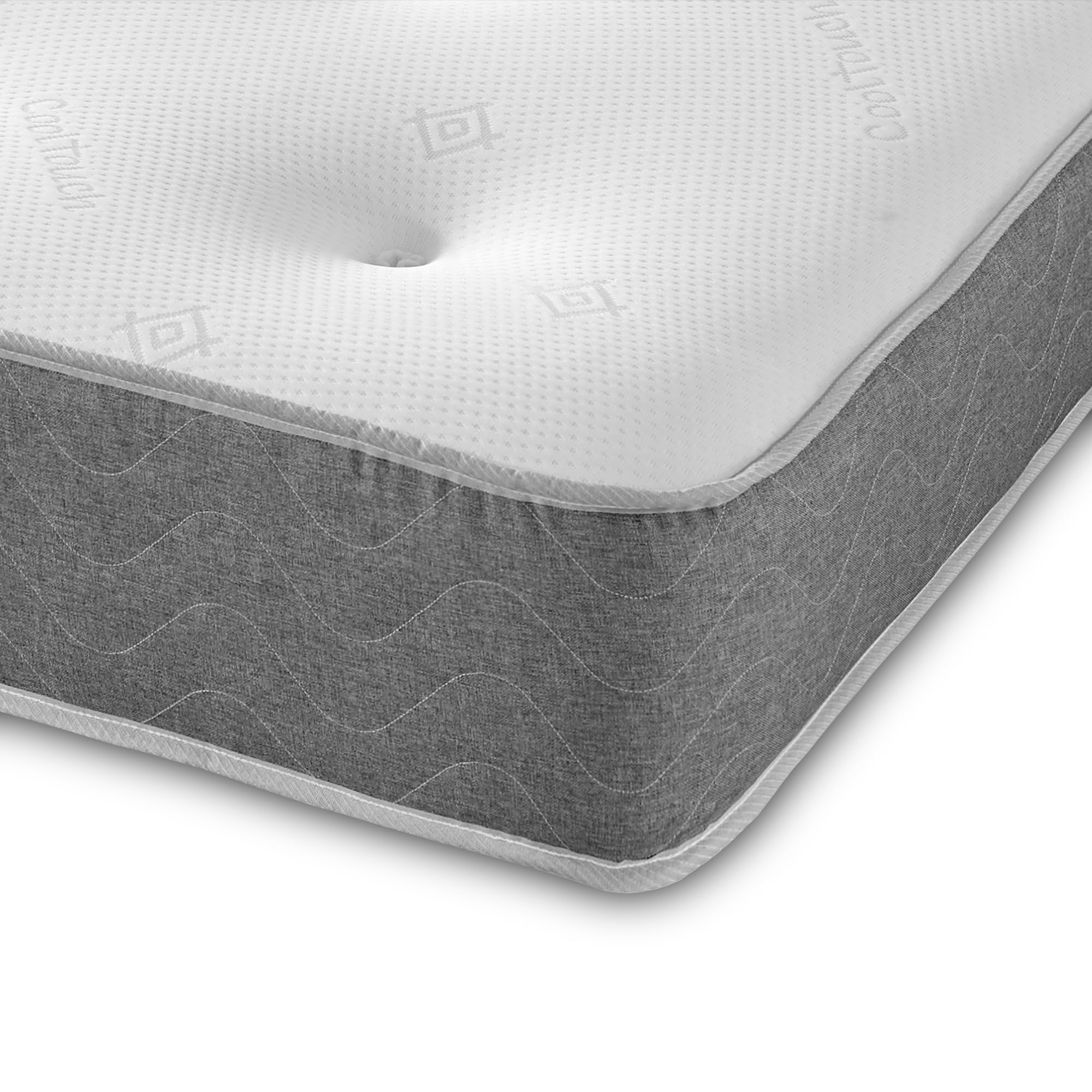 eXtreme comfort ltd Galaxy Grey Hybrid Tufted Kingsize Mattress 150x200cm, 20cm Deep Memory Foam and Open Coil Spring Mattress, Medium Soft Comfort, UK Made Mattress in a Box