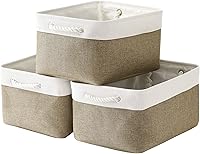 Vista 33 de TheWarmHome - Canasta de lona plegable con asas para almacenar y organizar estantes, ropa, juguetes o armario, ideal para regalo, tamaño pequeño, 12