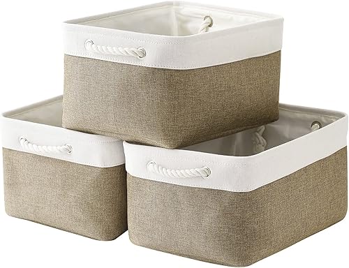 TheWarmHome Cesta de almacenamiento para estantes, 12 x 8 x 5.2 pulgadas, paquete de 6 cubos de almacenamiento plegables para armario con asas, TheWarmHome Cesta de almacenamiento para estantes, 12 x 8 x 5.2 pulgadas, paquete de 6 cubos de almacenamiento plegables para armario con asas,