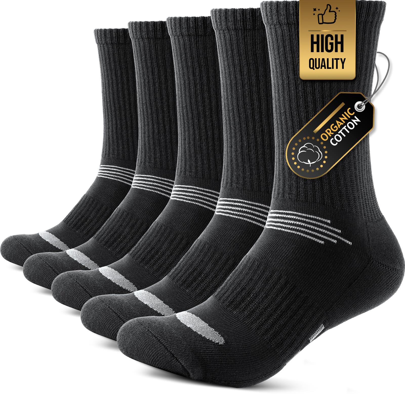 PULIOU Mens Socks Thermal Warm Winter,Cotton Wicking Cushion,Hiking Trekking Walking,Multipack socks,5 Pairs