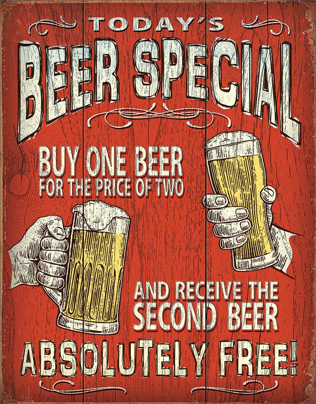 Eletina Retro Metal Tin Sign Funny Today's Beer Special Sign For Home Cave Garage Bar Wall Decoration Vintage Metal Sign 8 X 12 Inch