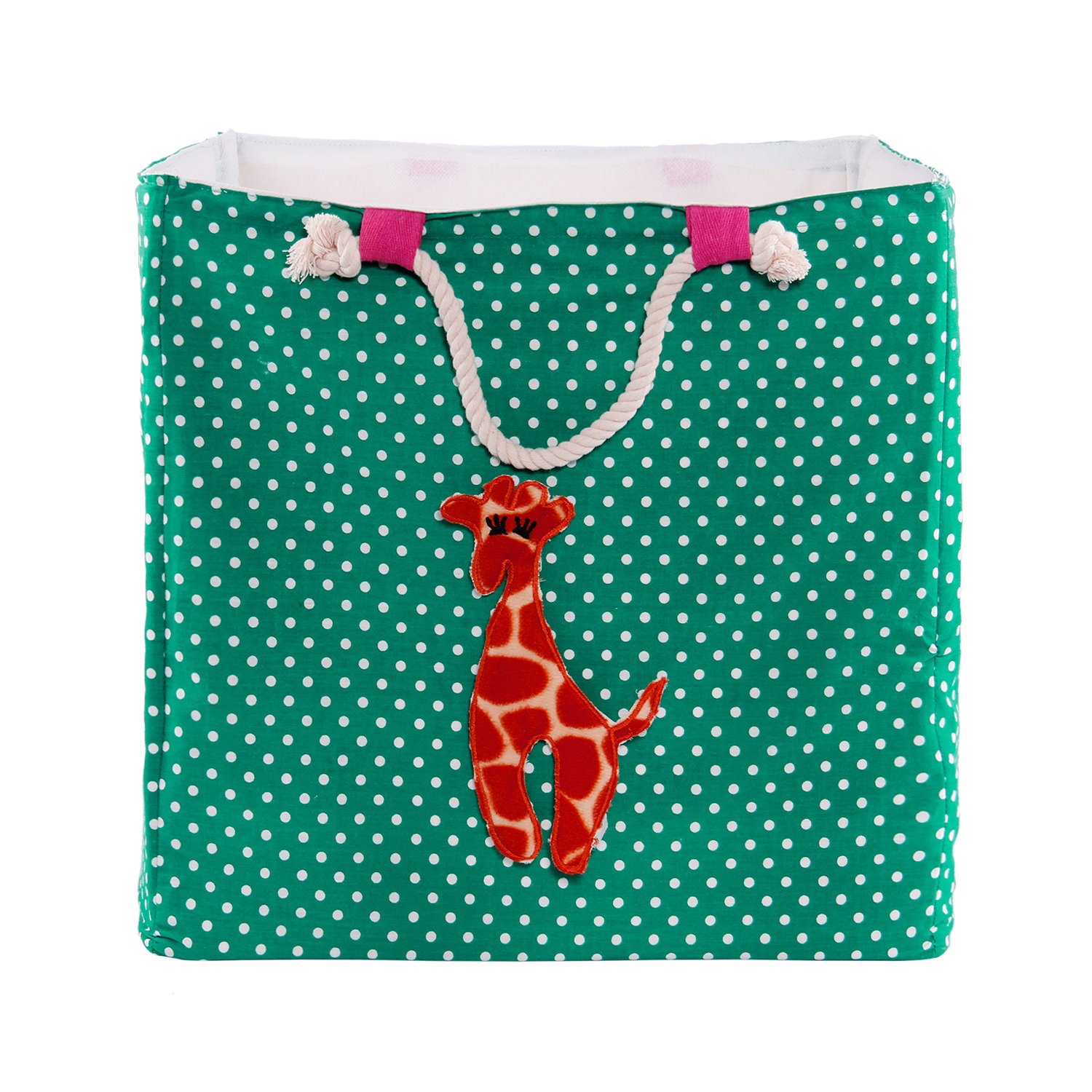 Creative Textiles Green Multipurpose Zebra Design Foldable Laundry Basket Bin Organizer Container for Dirty Clothes Storage Kitchen Bedroom Bathroom with 2 Handles