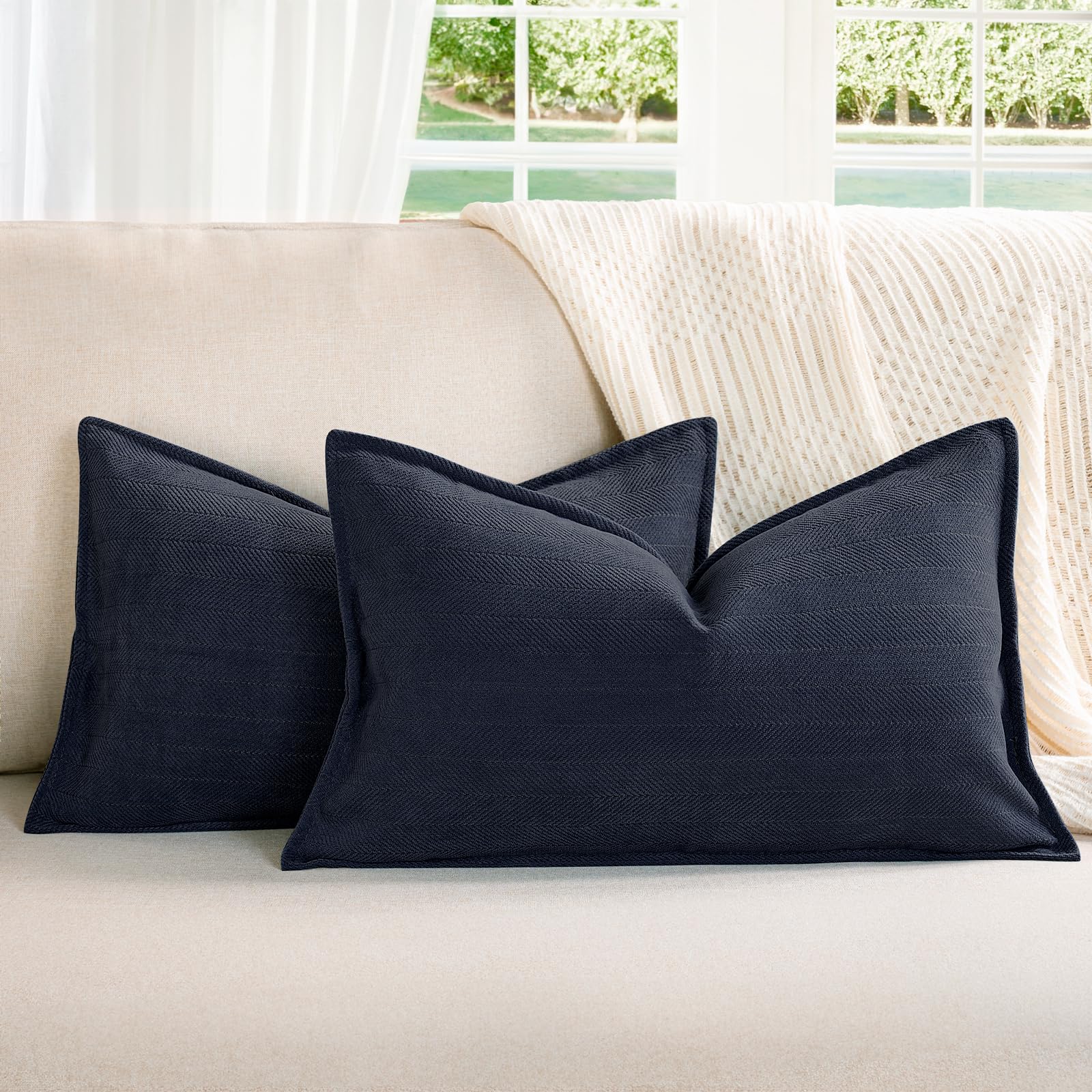 クッションカバー Cushion Cover navy line Amazon.com: Kevin Textile Throw Pillow Cover Striped Corduroy