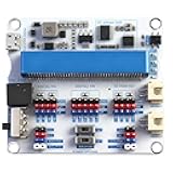 mShield for Micro:bit Sensor Expansion Board, Dual Motor Driver, IR Receiver, 4 Servo Ports, PWM Output, 5V/3.3V Power, Compatible with Bulding Blocks for STEM Projects