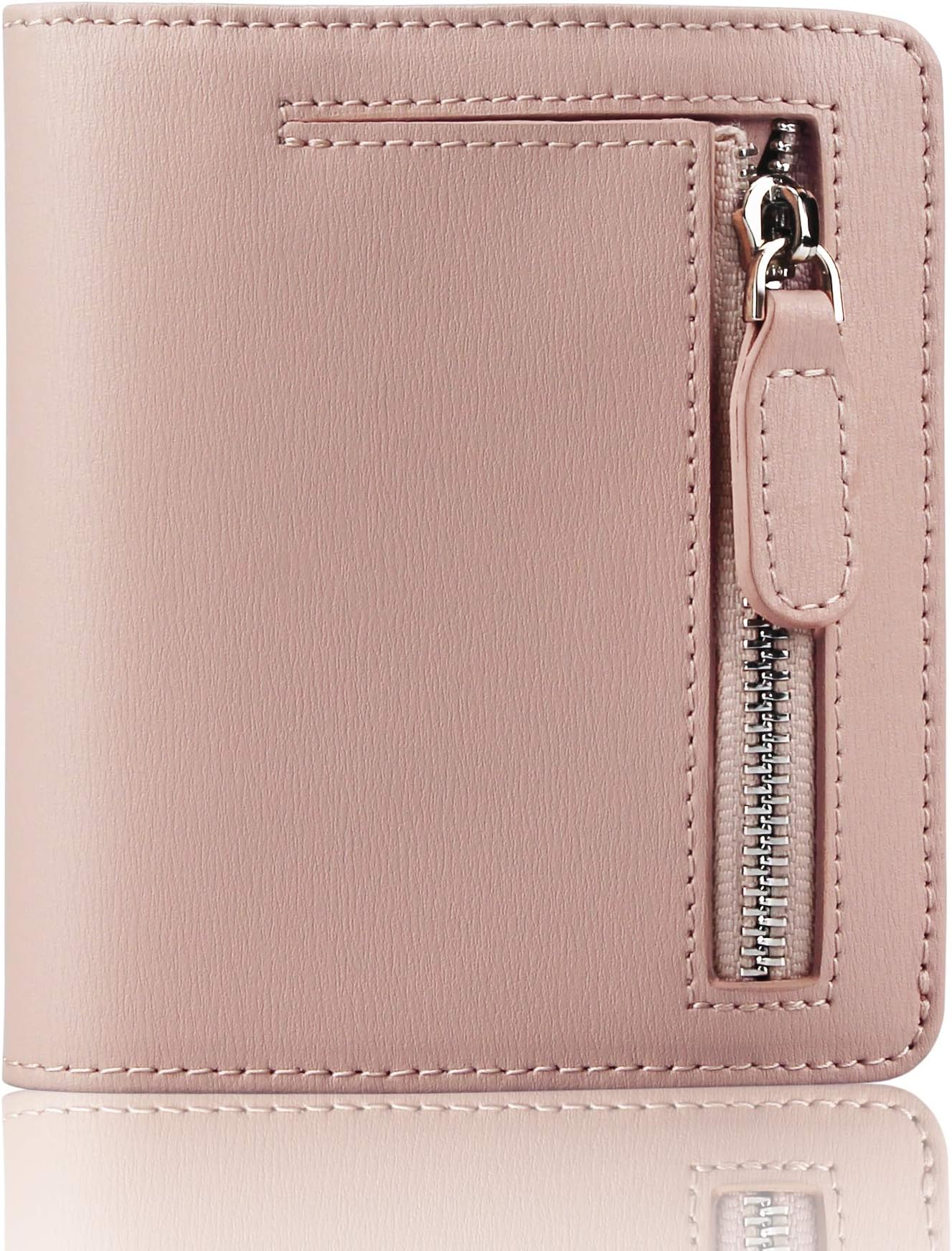 FUNTOR Small Wallets for Women, Ladies Small Compact Bifold Pocket RFID Blocking Genuine Leather Wallet for Women