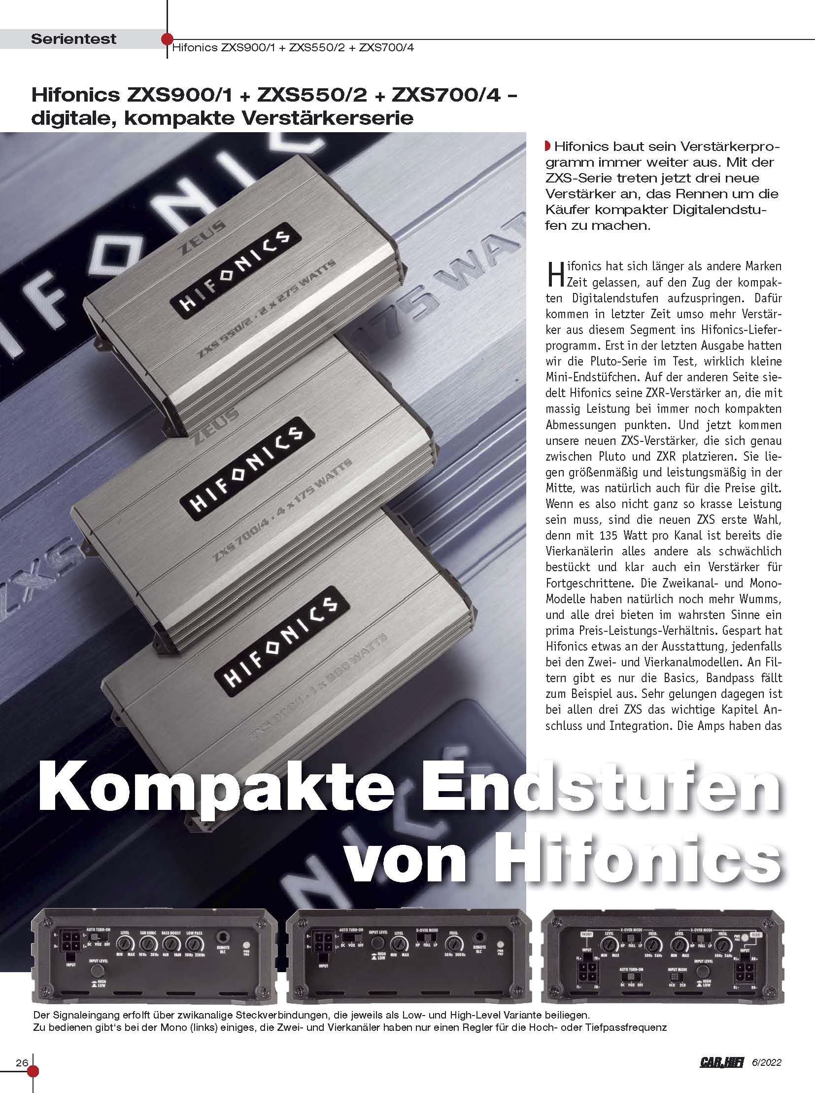 Hifonics ZXS550/2 - Class D Digital 2-Kanal Compact Verstärker mit 550W RMS | Zeus Street Serie