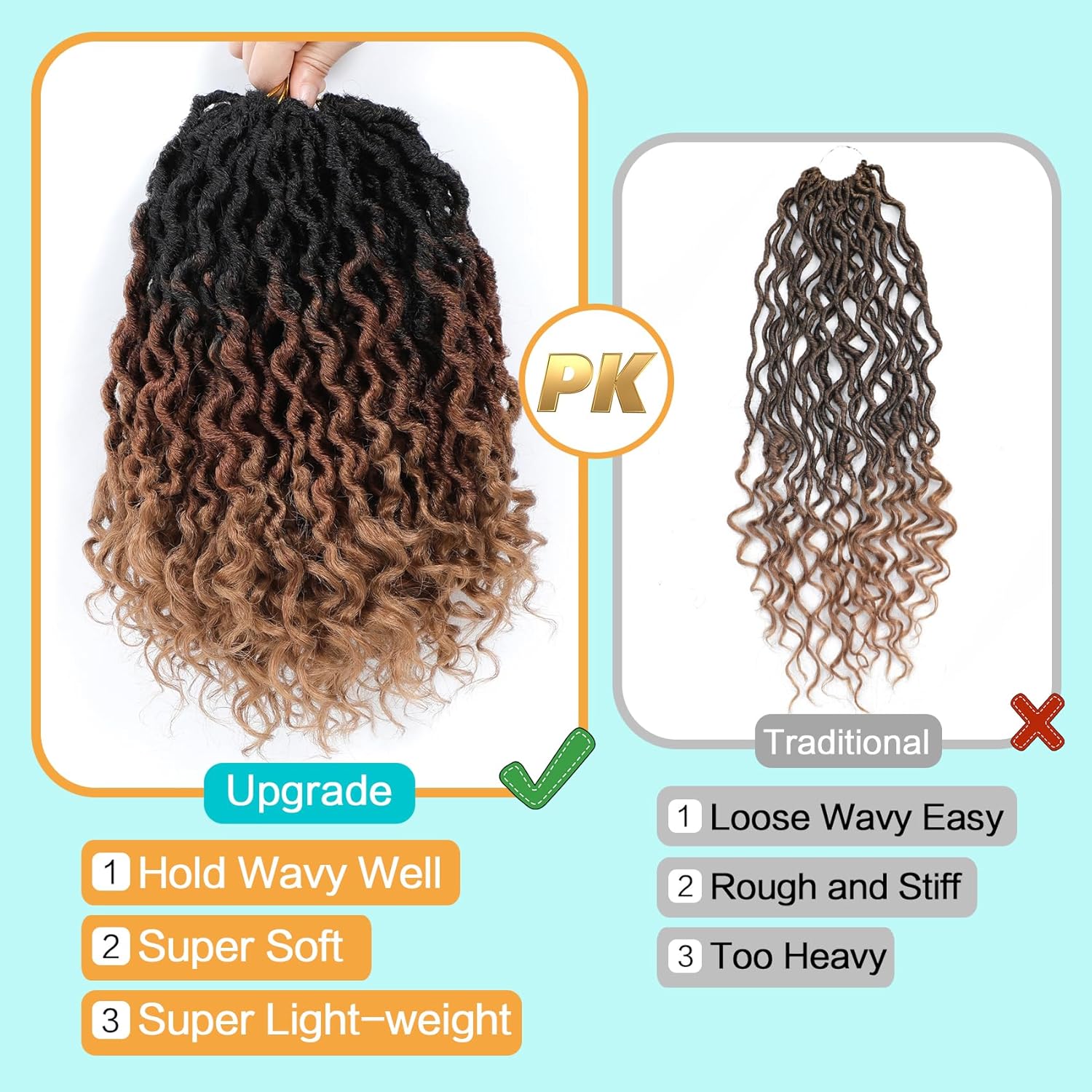 Karida Goddess Locs Crochet Hair 10 Inch, 8 Packs Upgraded Crochet Hair for Black Women, Pre Looped Crochet Faux Locs With Curly Ends (10 Inch (Pack of 8), 1B/30/27#)