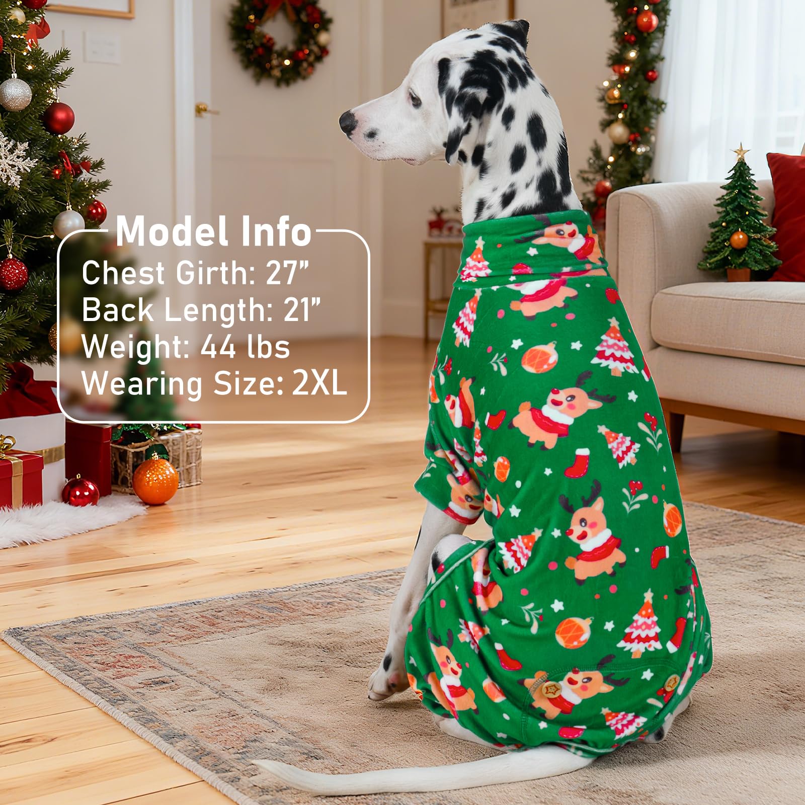 KYEESE Pijama de Navidad para perro, ropa para gato, pijama elástico para perro, pijama para perro, disfraz de perro de tamaño mediano, ropa suave para perro, abrigo de terciopelo para perro, traje de