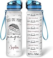 Vista 8 de Hyturtle Botella de agua motivacional personalizada para amantes de los erizos de 32 onzas, 1 litro, fácil de distraer con erizos, botella de agua