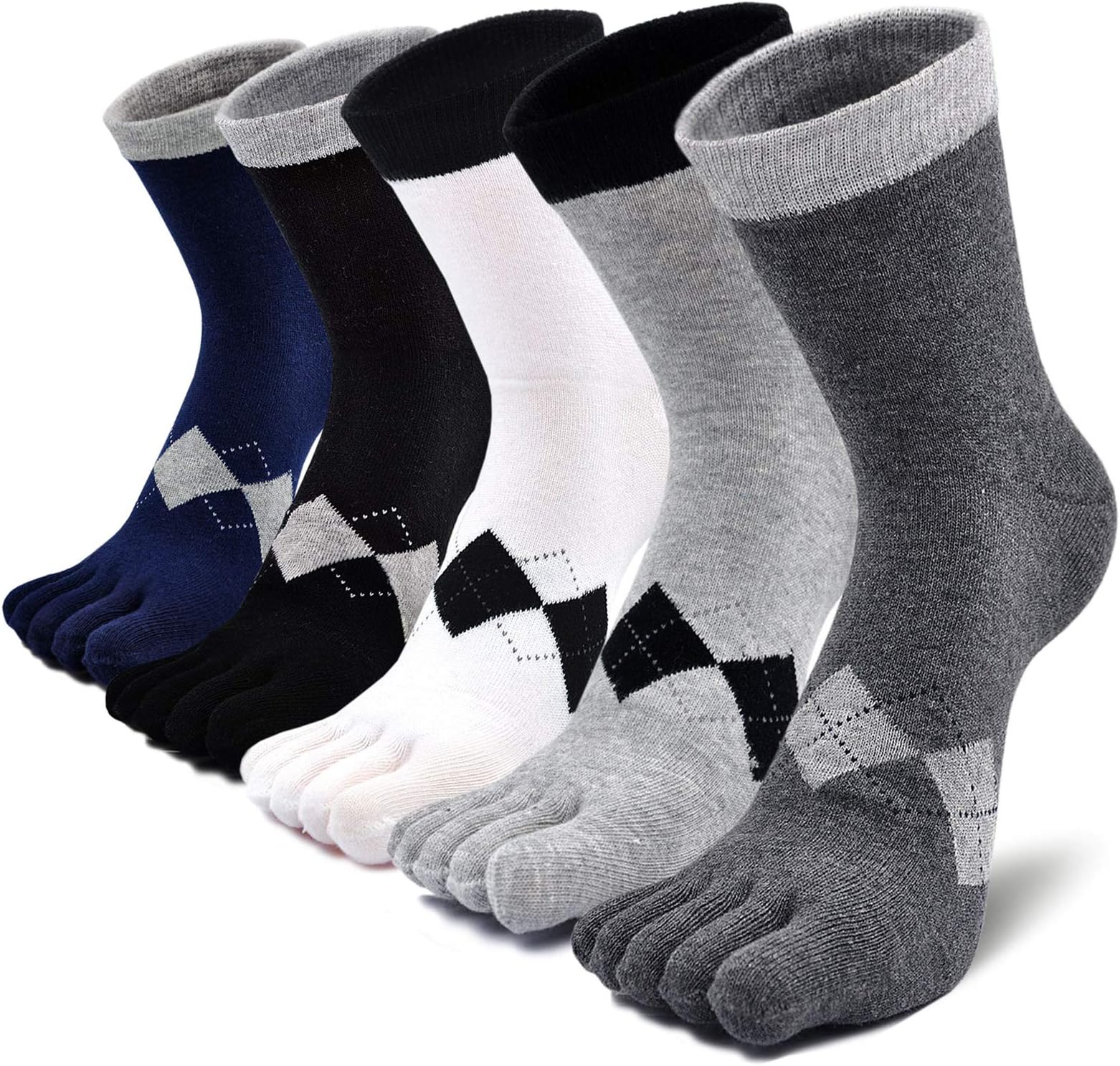 Mens Cotton Toe Socks Five Finger Running Socks Fashion Mini Crew Sports Ankle Socks