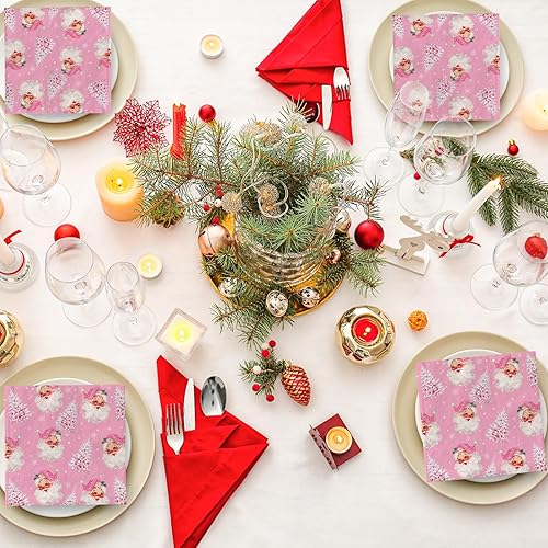Miniatura 7 de AnyDesign - Paquete de 80 servilletas desechables de Navidad de Papá Noel y árbol de Navidad, servilletas desechables de papel para Navidad,