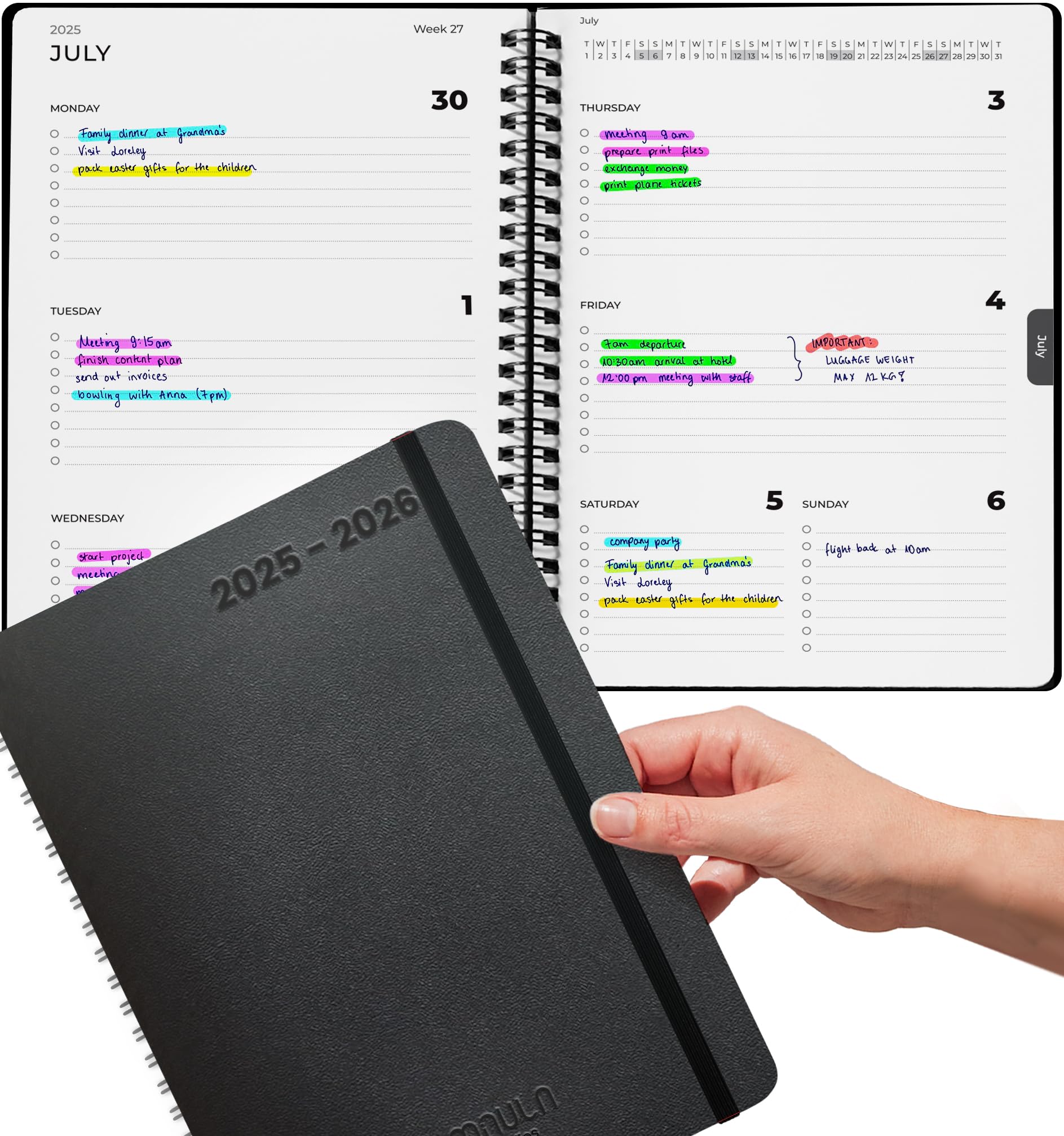 2026 Diary Week to View, A5 Dated Planner, Minimalist Weekly & Daily Planner Inspires Productivity, A5 Week To View, Home