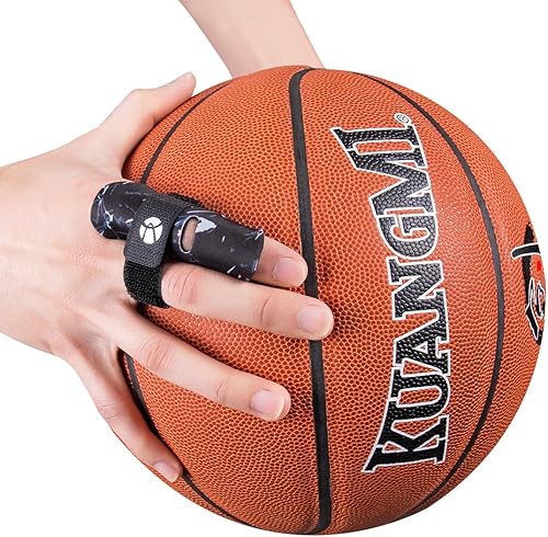 Miniatura 2 de Kuangmi Soporte de dedo protector, férula para el alivio del dolor para baloncesto voleibol béisbol, Negro, 1