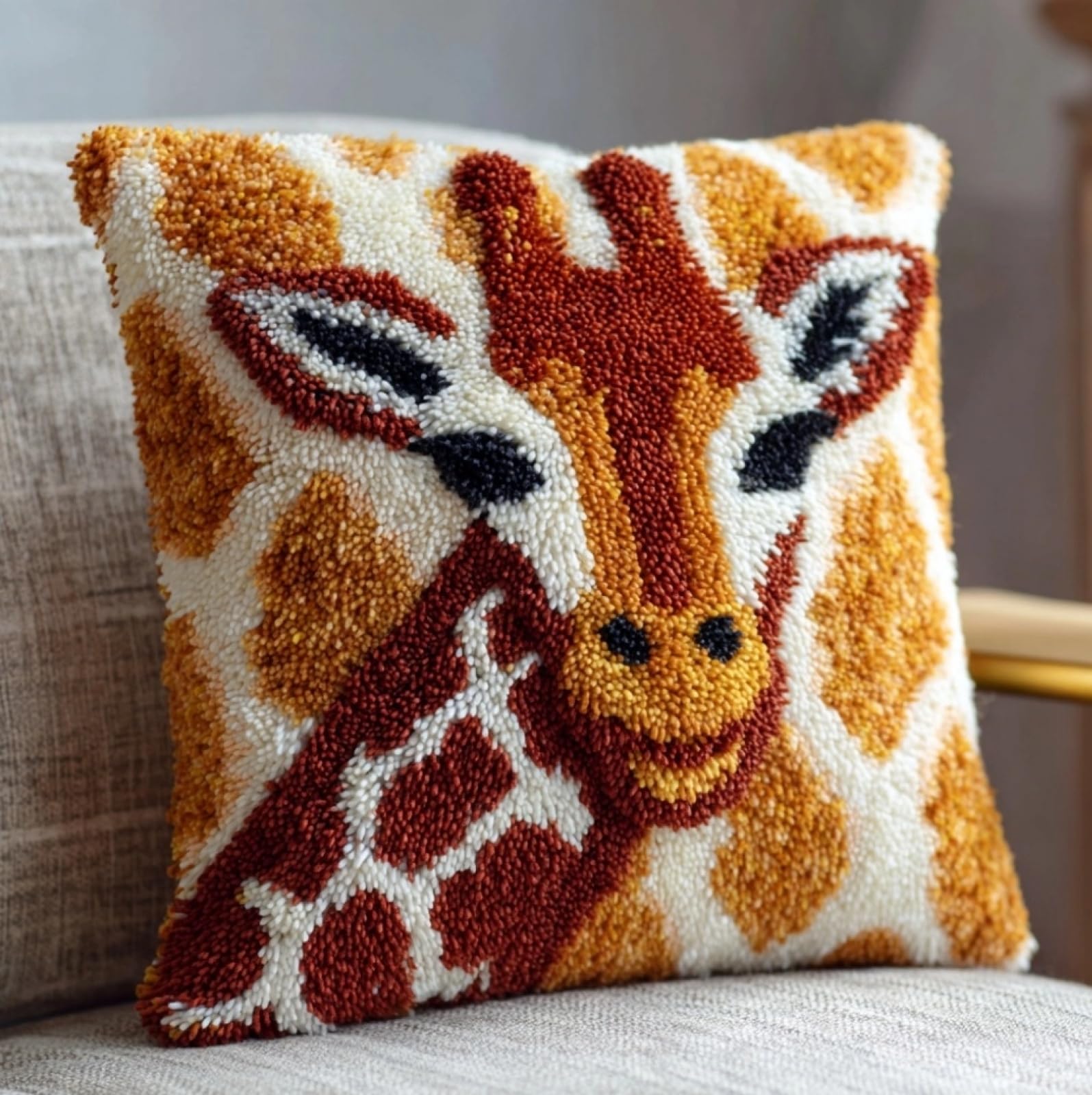 Wallustrioaw Giraffe Latch Hook Pillow Cover Kits,