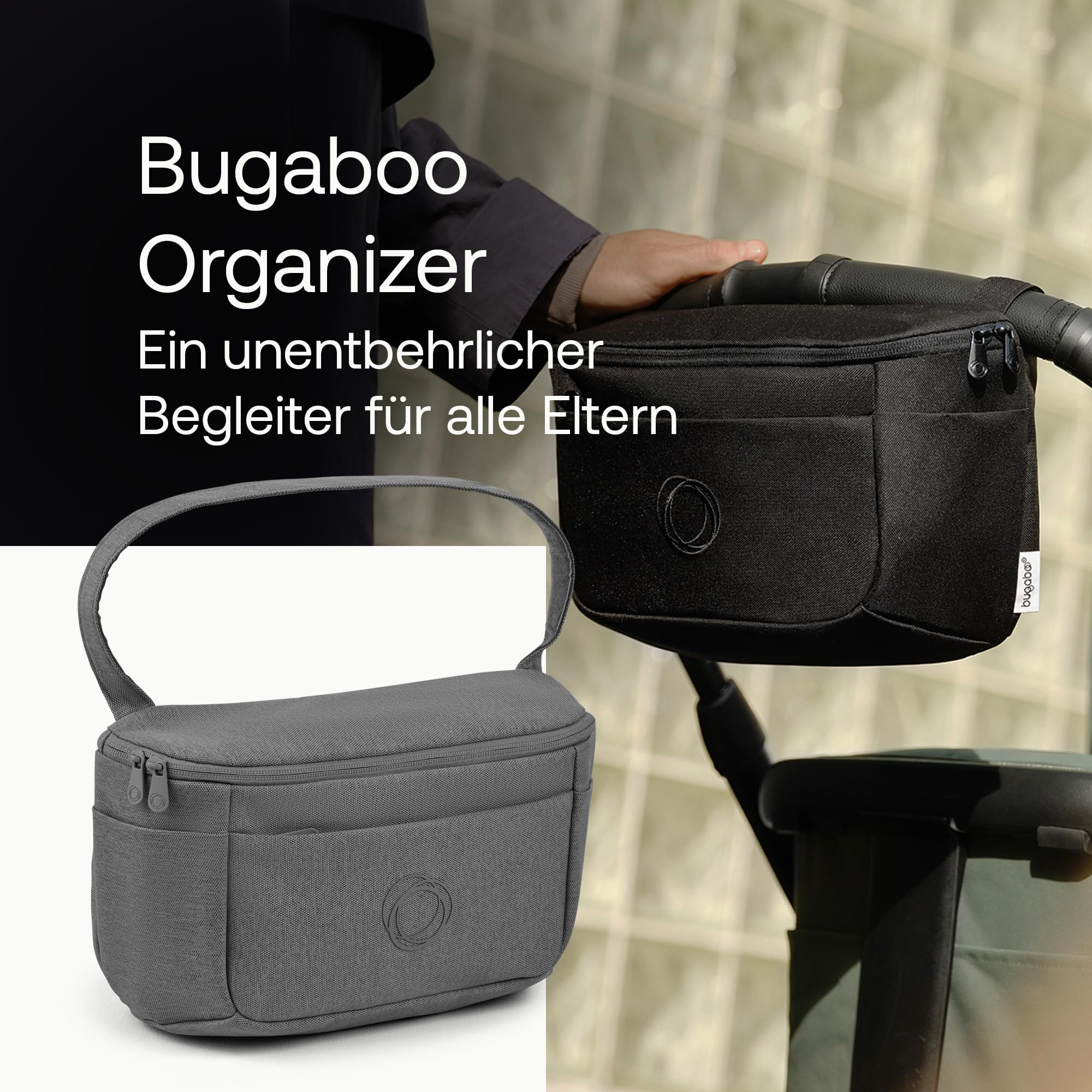 Bugaboo Kinderwagen Organizer-Tasche mit leicht zugänglichen Fächern. Praktisches Accessoire für alle Baby-Essentials in Moon Grey