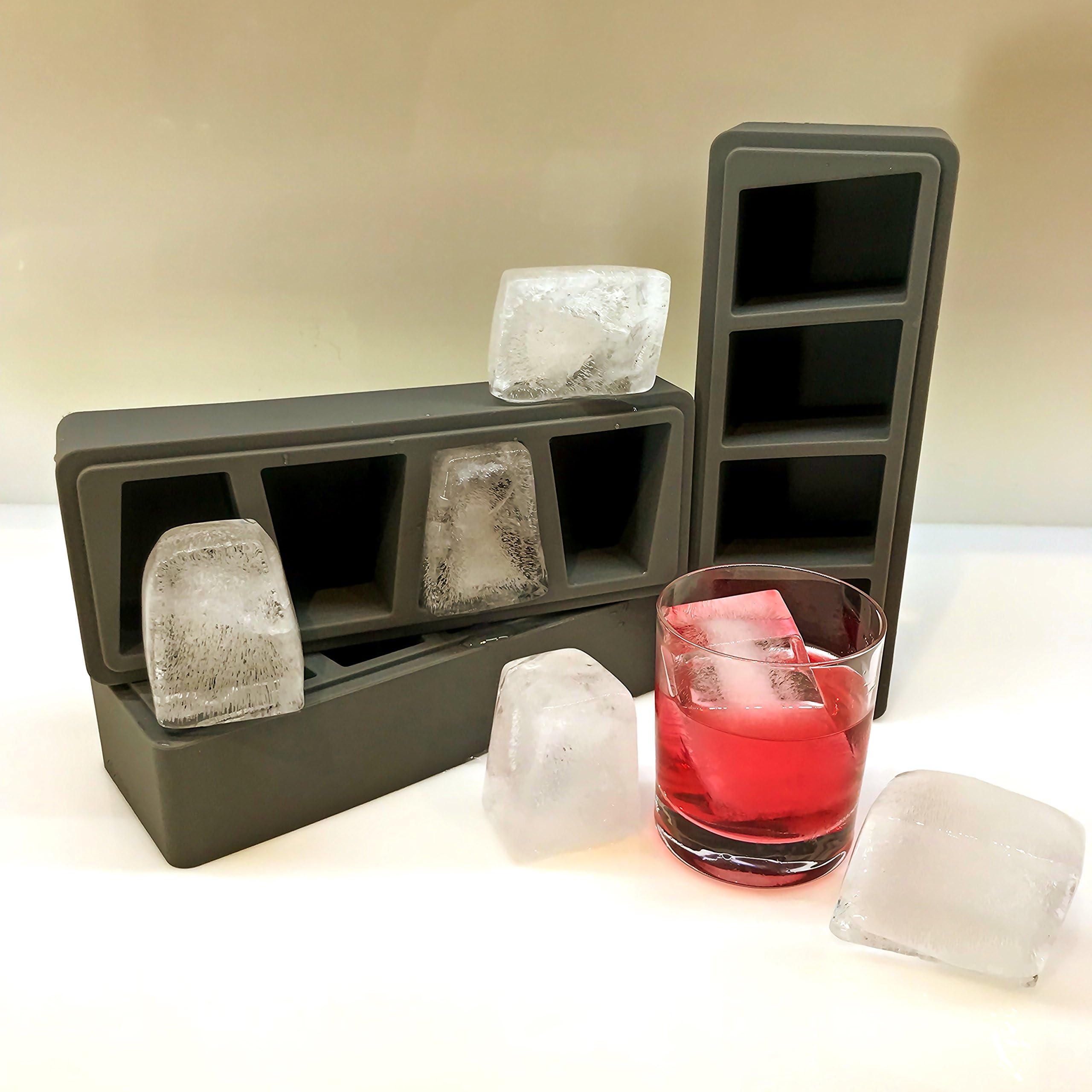 NOVA GEO SERIES - TILT Ice Tray - Modern & Stylish Design Silicone Tray - Extra Large Ice Cubes Melt Slower Keep Drinks Chilled Longer