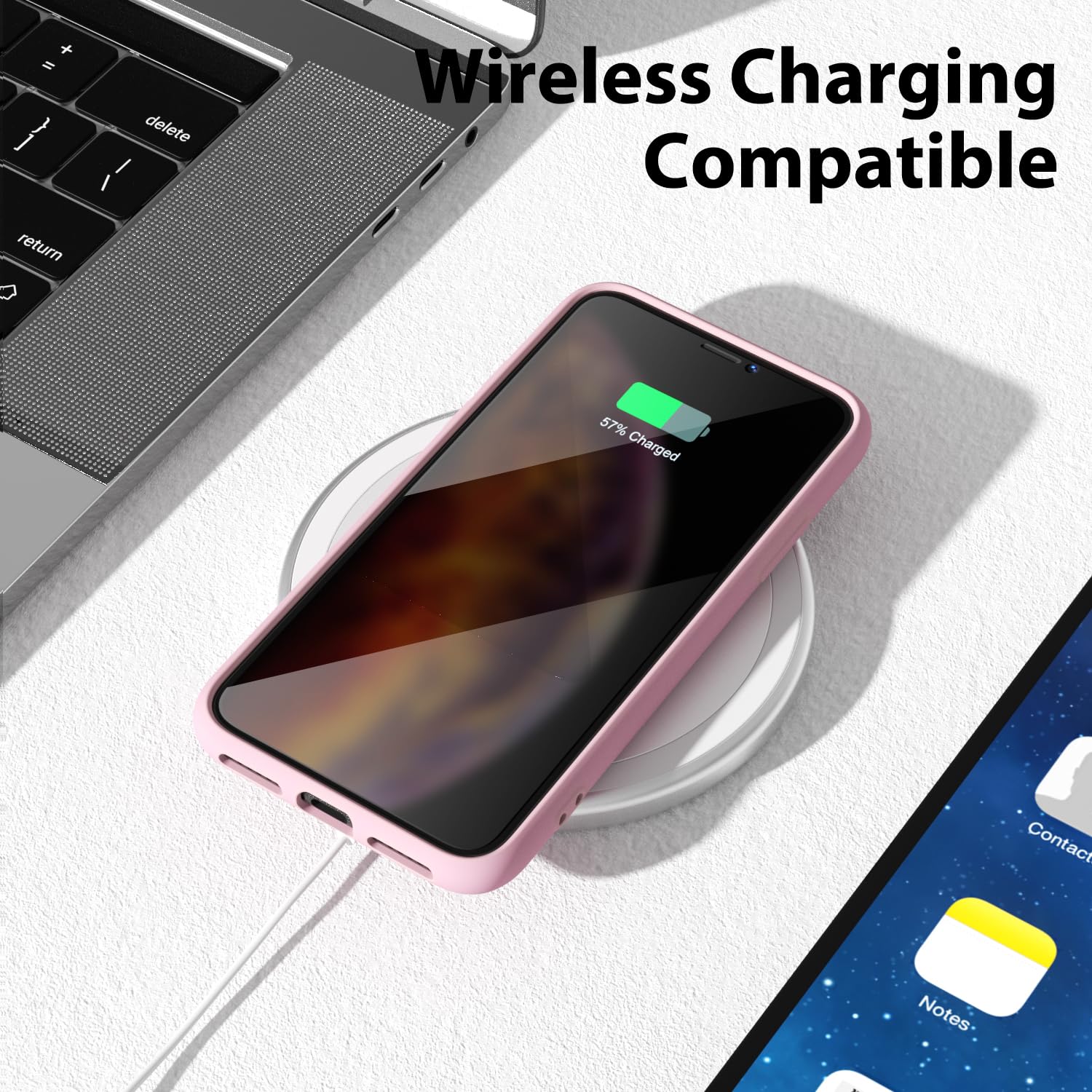 oakxco for iPhone 16 Pro Max Case Liquid Silicone, Soft Rubber Gel Elegant Aesthetic Basic Simple Cover, Cute Thin Slim TPU Matte Solid Color Plain Smooth Case for Women Girl, Light Pink — view 928