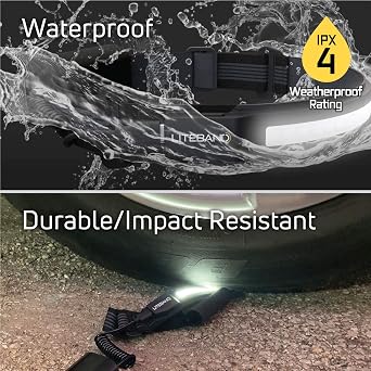 LITEBAND ACTIV Rechargeable LED Headlamp, 520 Lumens, 210 Wide Beam, Black | IPX4 Weather Resistant, Lightweight No-Bounce Fit, Adjustable Band, 5 Light Modes, USB-C Rechargeable