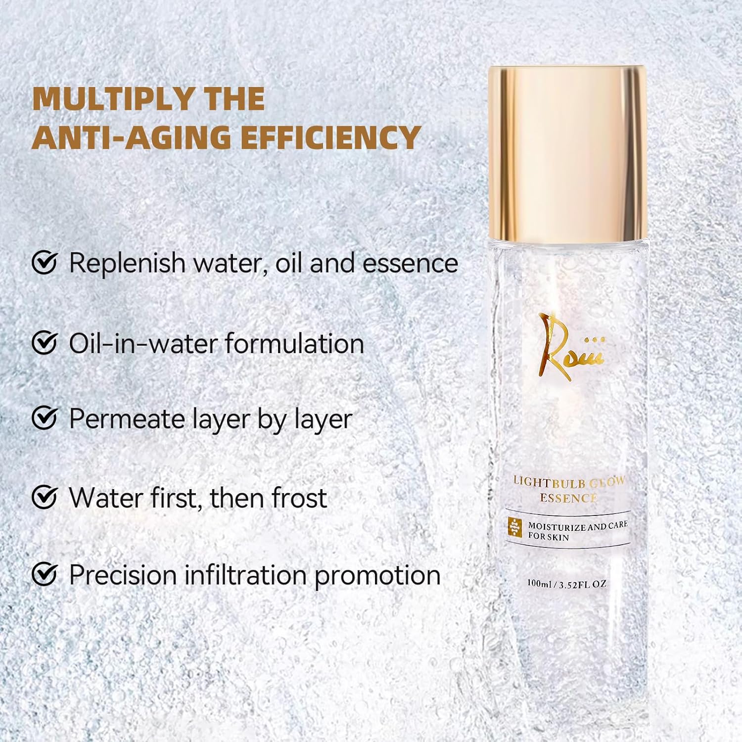 Roiii Light Bulb Glow Essence Serum - Vitamin C + Niacinamide + Hyaluronic Acid - Brightening Face Essence for Glowing Skin - Neck Reduce Dark Spots & Even Skin Tone 3.52 FL.OZ - Image 7