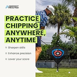 Perfect Practice Chip Shot Perfect Practice Golf Chip Shot - Auto Return Chipping Net, Indoor & Outdoor Practice, with Grass Mat and Ball Tray - Golf Training Aid for Home, Office, Backyard