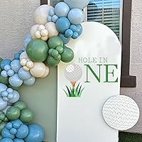 Vista 2 de Calcomanías de fondo de cumpleaños con agujero en uno, letreros de patio de golf para fiesta de cumpleaños al aire libre, calcomanías de pared