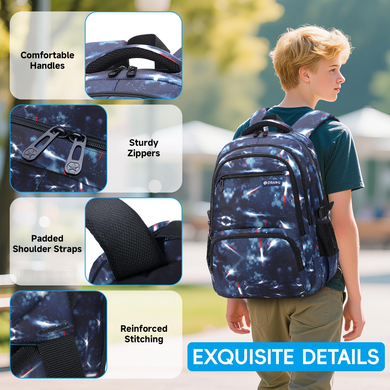Amythe Zaino per Ragazzi Zaino Scuola Elementare e Media, Zaini Impermeabile dal Design Ergonomico, Zainetto Casual Bambini Buono per La Scuola e i Viaggi