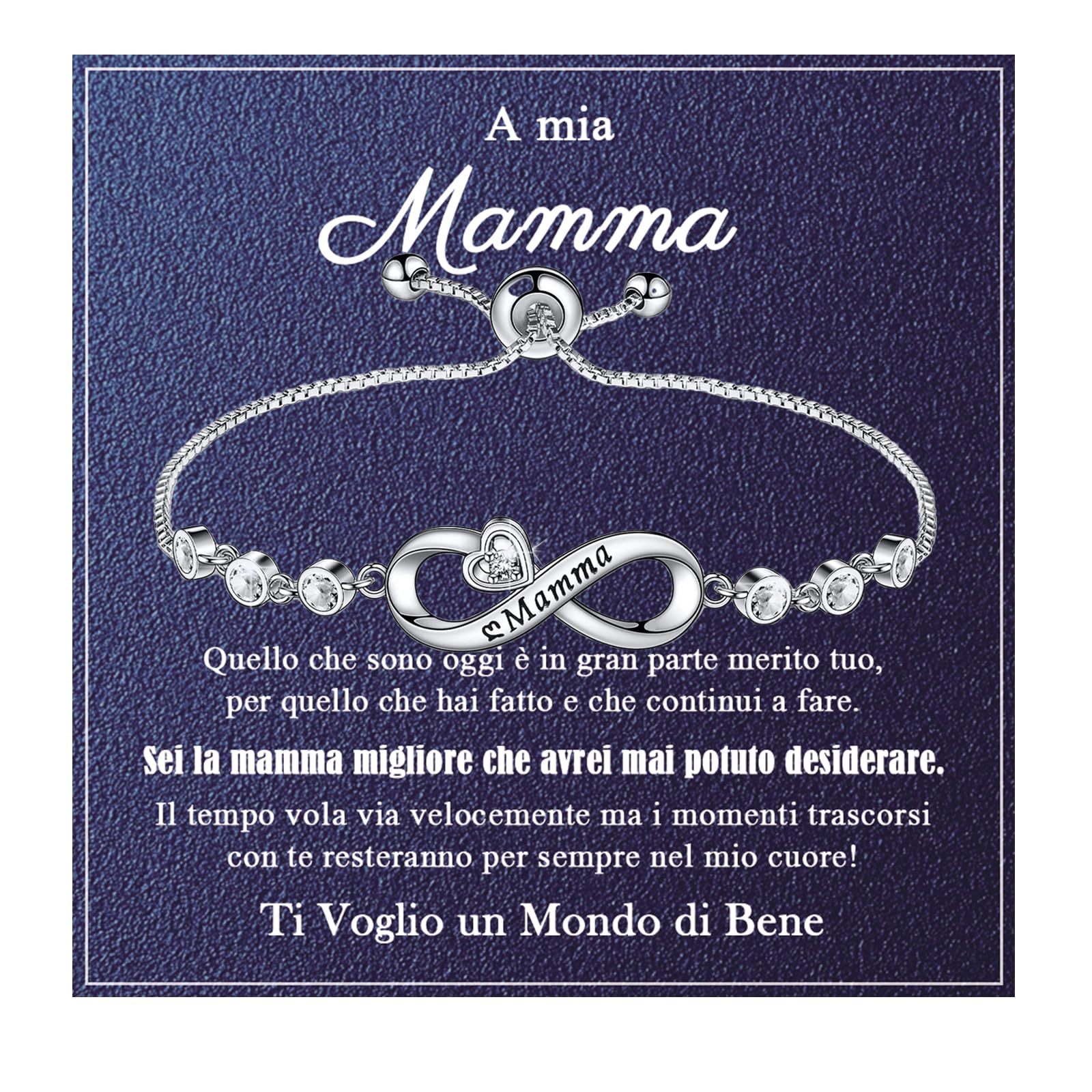 VGWON Regalo Mamma, Regalo Mamma Compleanno, Bracciale per Mamma, Bracciale Regalo per Festa della Mamma, Regalo Gioielli Natale e Compleanno per Mamma