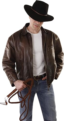 Miniatura 4 de Skeleteen Látigo marrón de piel sintética 6.5 pies tejido accesorio para disfraz 1 pieza