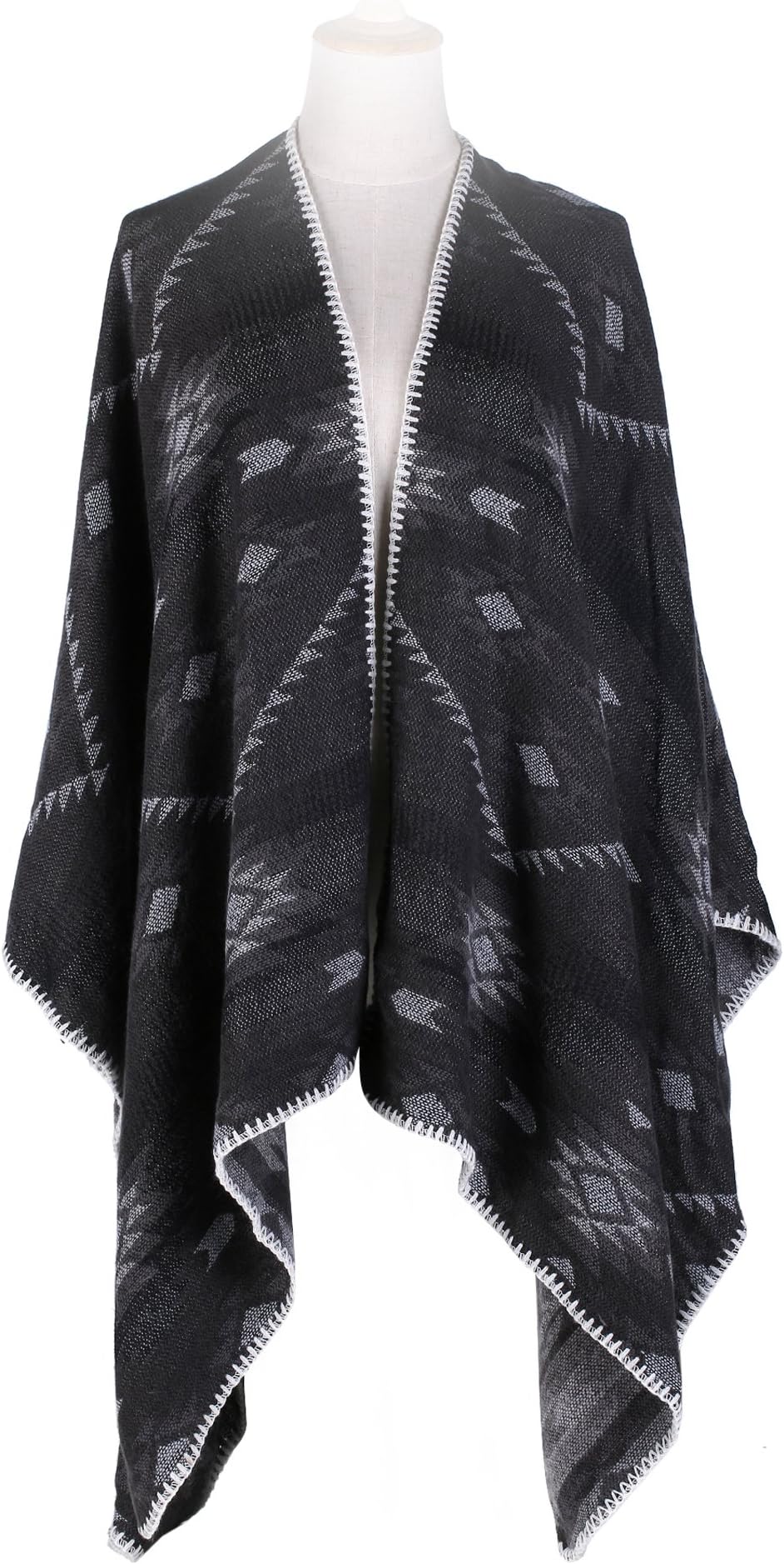 Women's Knitted Poncho Cape Shawls Winter Cardigans Sweater Coat Blanket Wraps