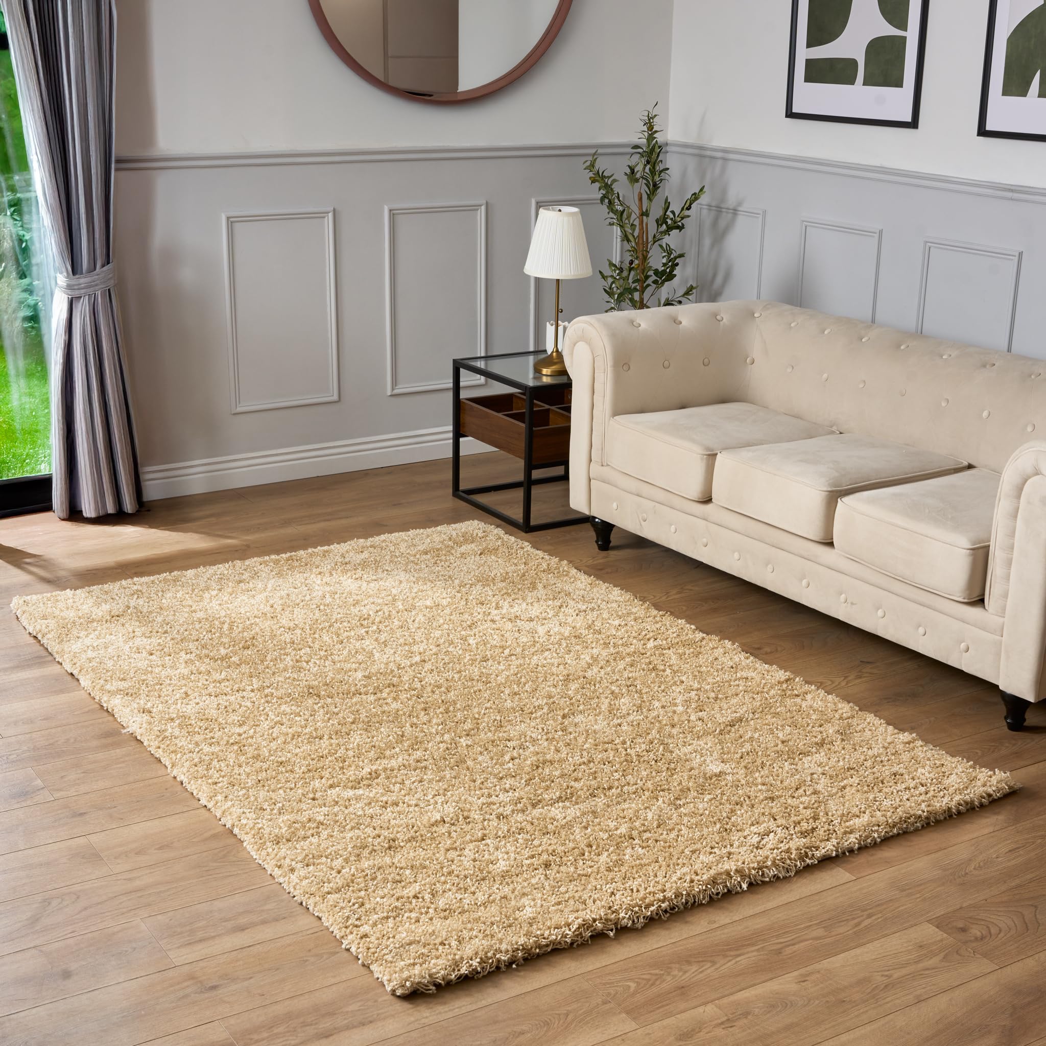 Bravich Navy Blue Shaggy Rug 80 x 150cm (2'7" x 4'11") 5cm Pile Medium Thick Fluffy Living Room Hessian Backed Washable — view 60